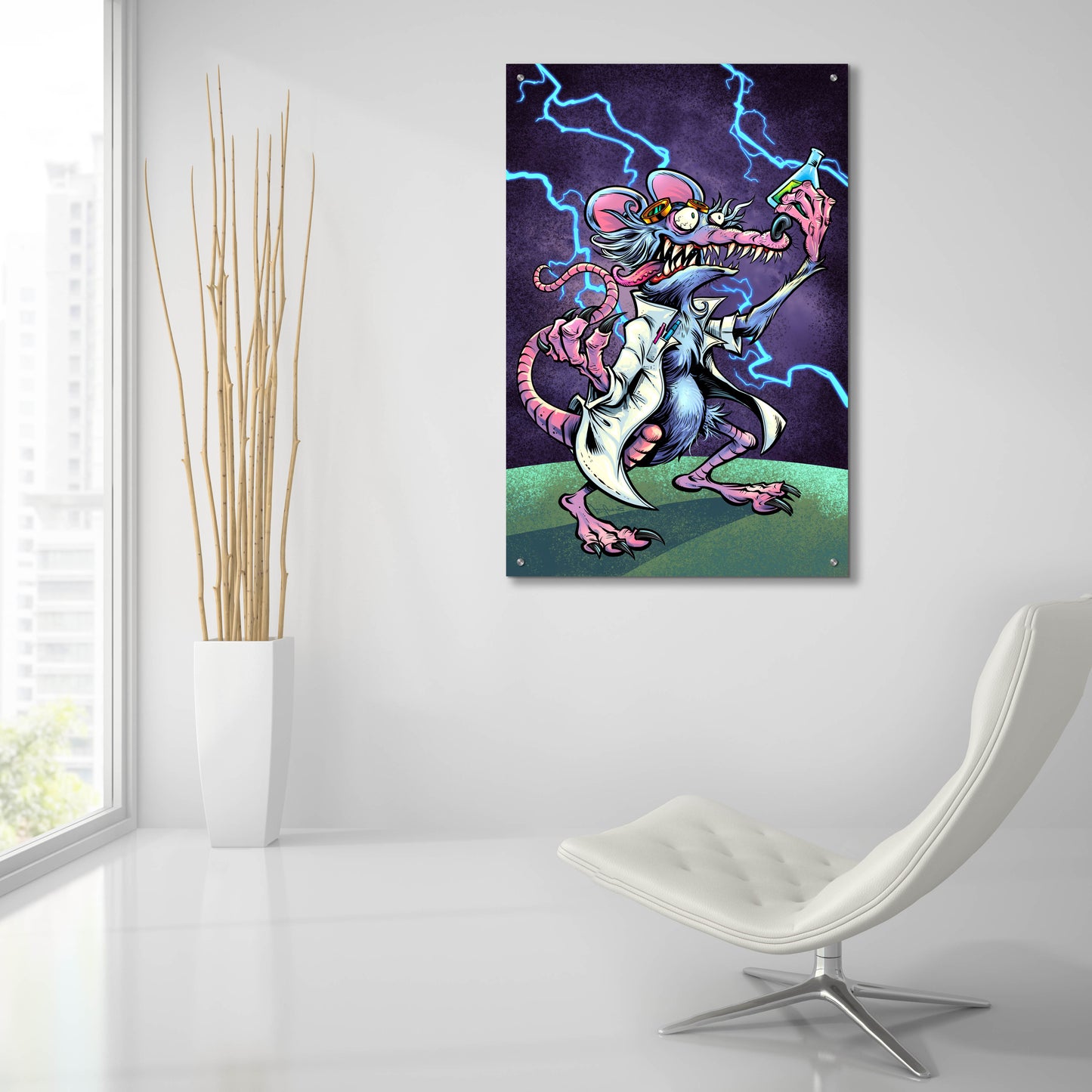 Epic Art 'Lab Rat Vapor Lab Mascot' by Flyland Designs, Acrylic Glass Wall Art,24x36