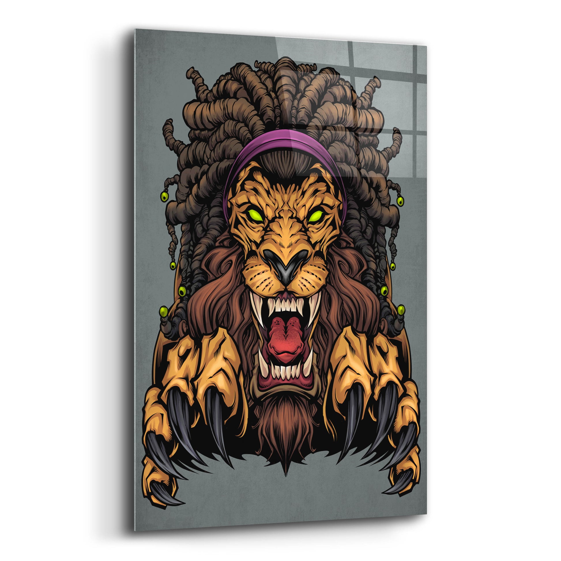 Epic Art 'Lion With Dreadlocks' by Flyland Designs, Acrylic Glass Wall Art,12x16