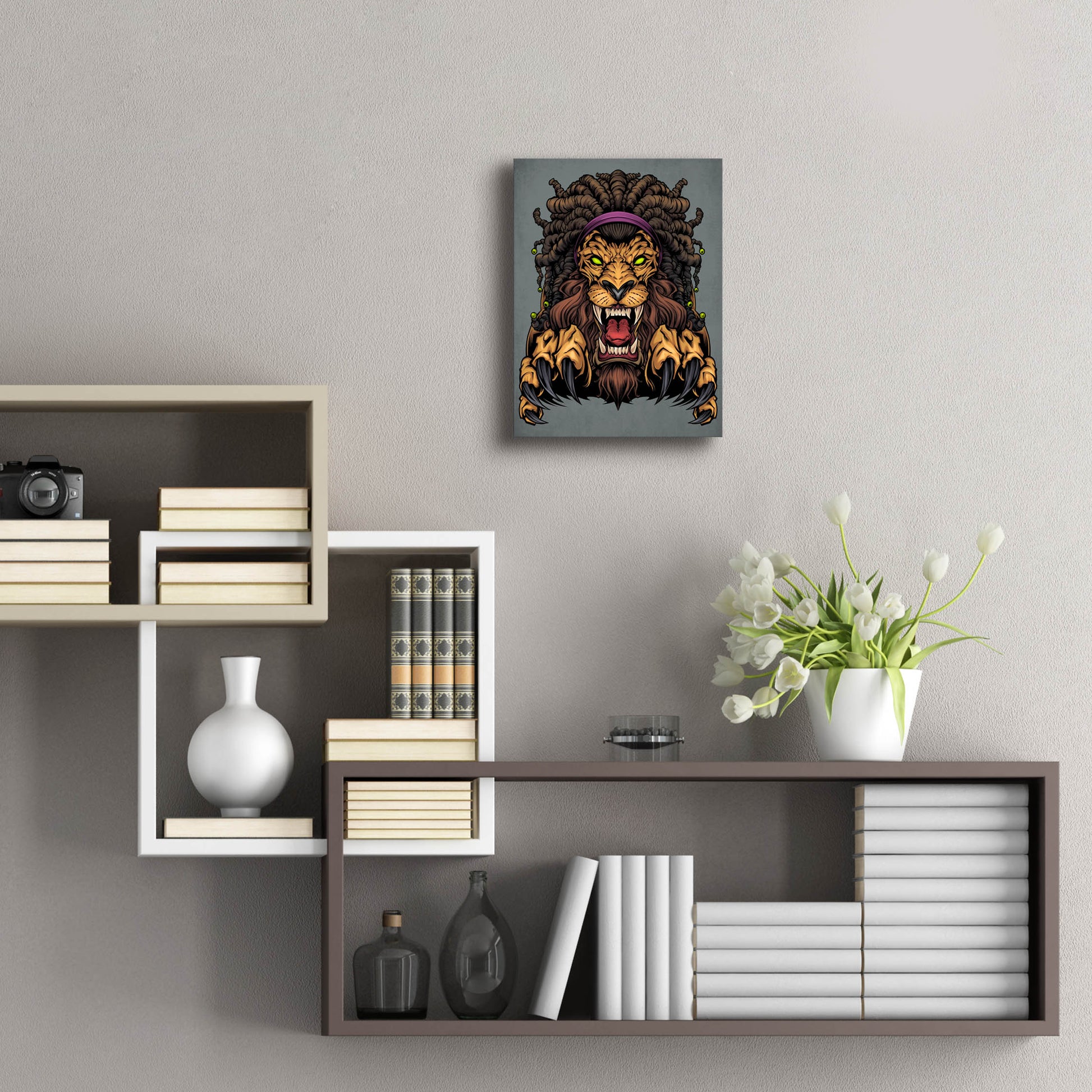 Epic Art 'Lion With Dreadlocks' by Flyland Designs, Acrylic Glass Wall Art,12x16