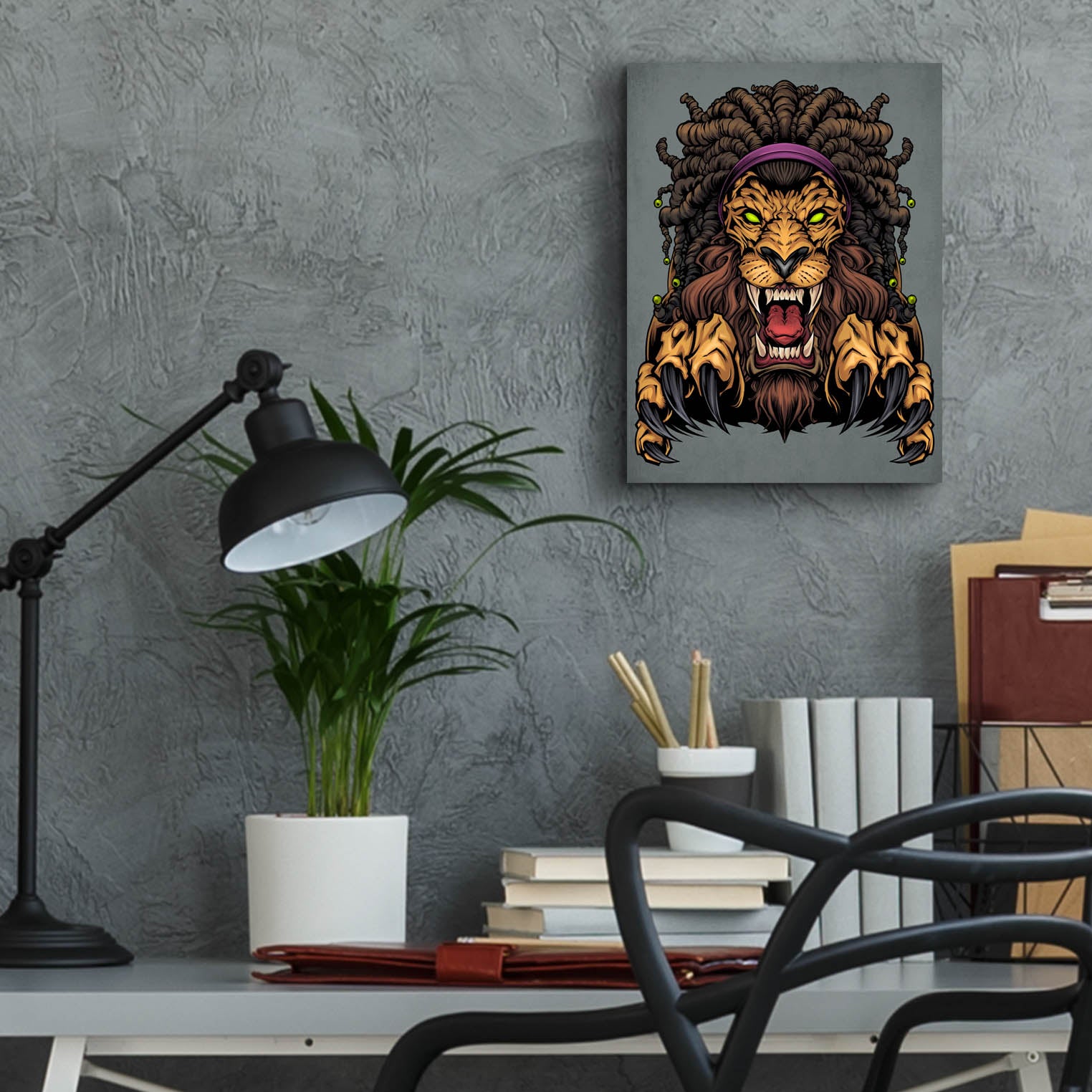 Epic Art 'Lion With Dreadlocks' by Flyland Designs, Acrylic Glass Wall Art,12x16