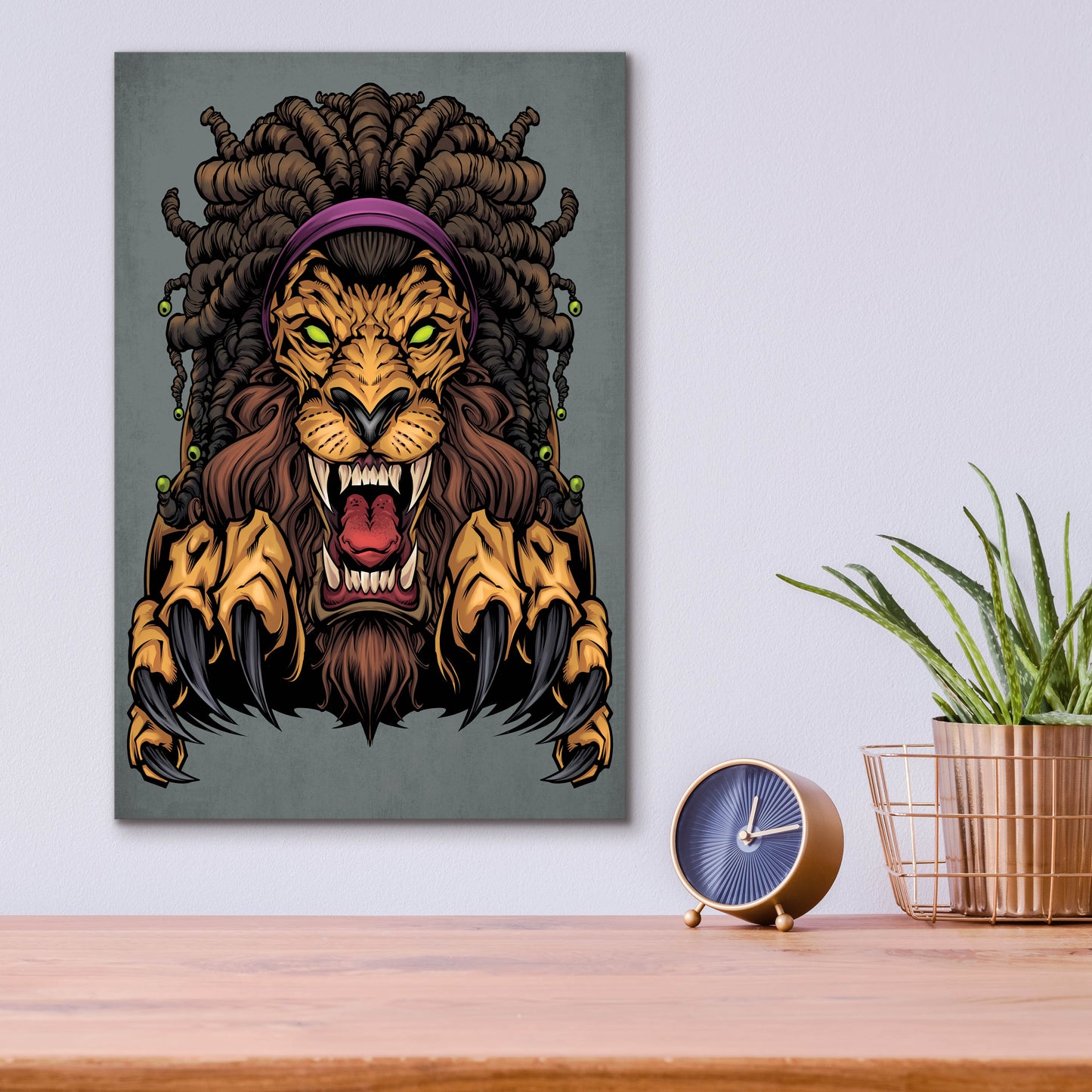 Epic Art 'Lion With Dreadlocks' by Flyland Designs, Acrylic Glass Wall Art,12x16