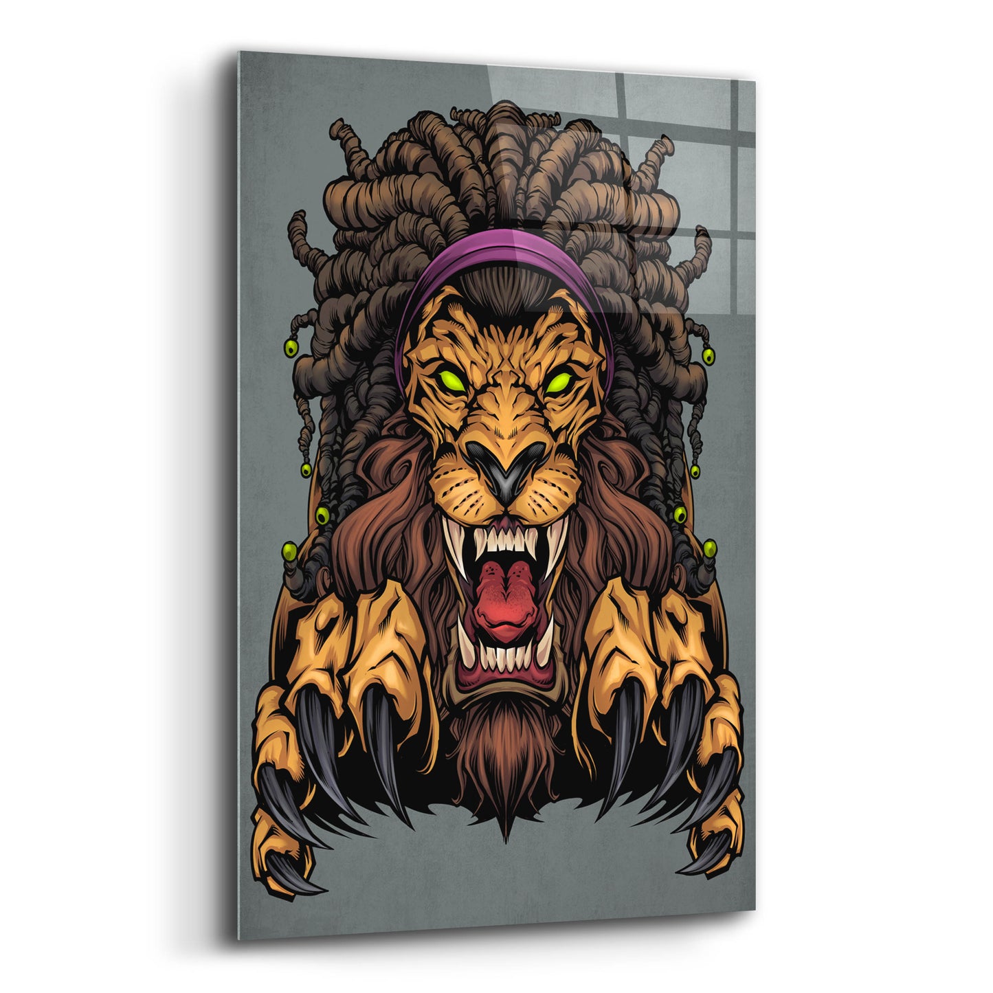 Epic Art 'Lion With Dreadlocks' by Flyland Designs, Acrylic Glass Wall Art,16x24