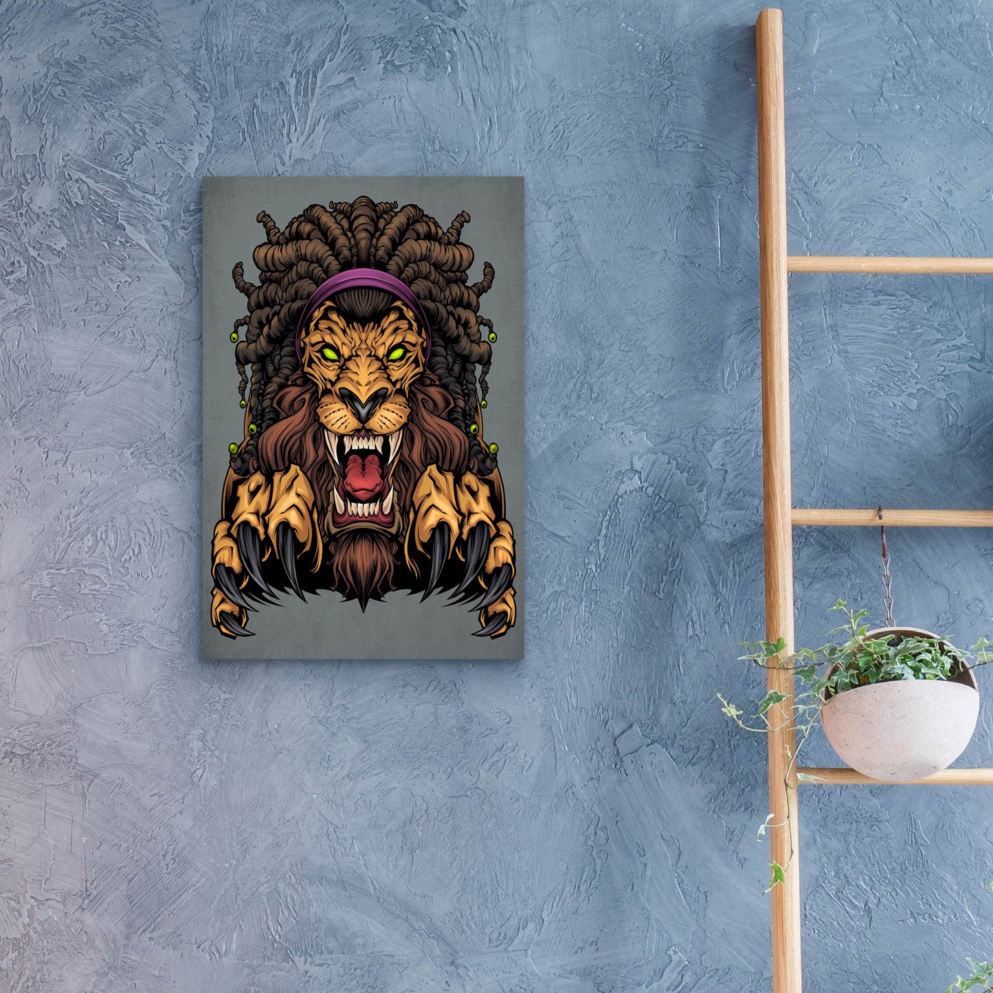 Epic Art 'Lion With Dreadlocks' by Flyland Designs, Acrylic Glass Wall Art,16x24