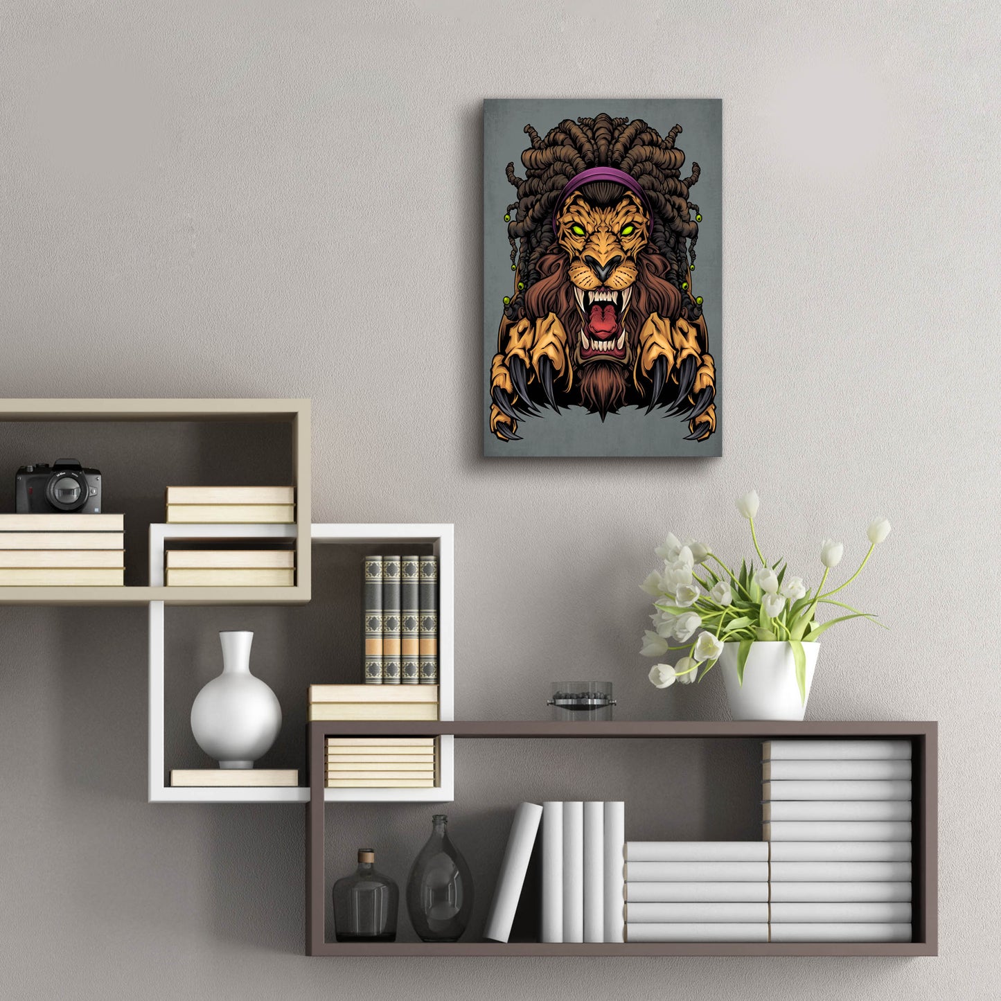 Epic Art 'Lion With Dreadlocks' by Flyland Designs, Acrylic Glass Wall Art,16x24