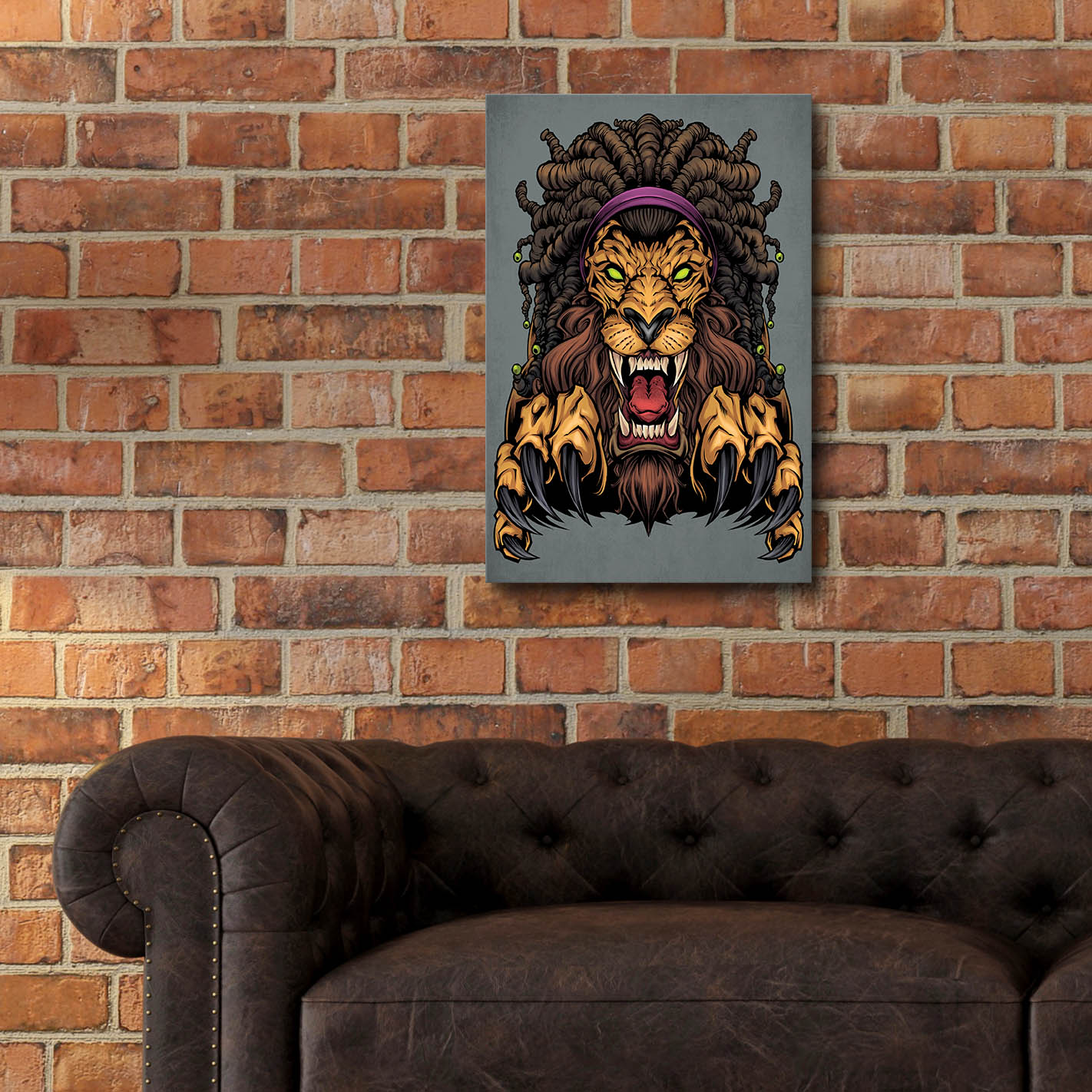 Epic Art 'Lion With Dreadlocks' by Flyland Designs, Acrylic Glass Wall Art,16x24