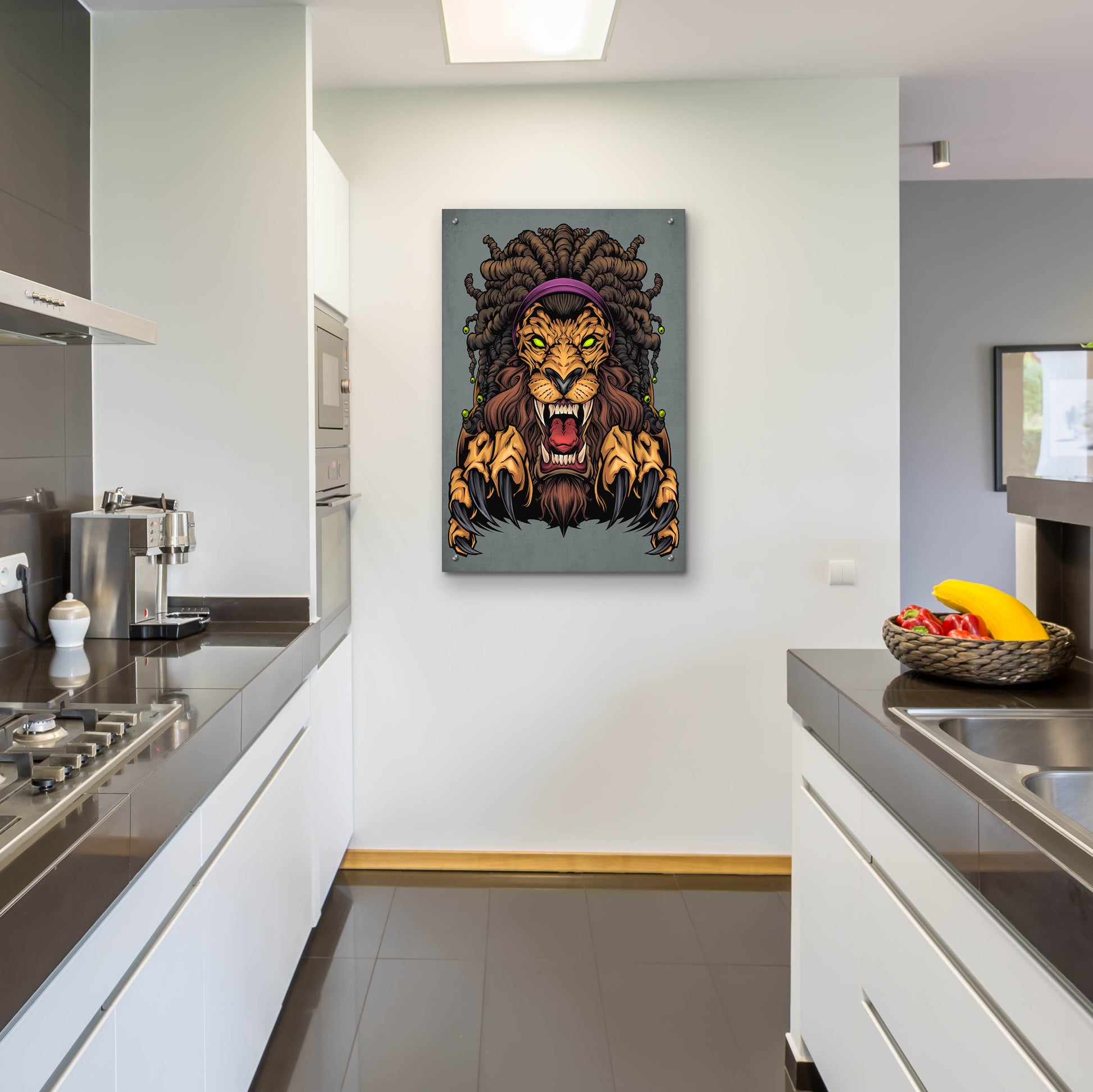 Epic Art 'Lion With Dreadlocks' by Flyland Designs, Acrylic Glass Wall Art,24x36