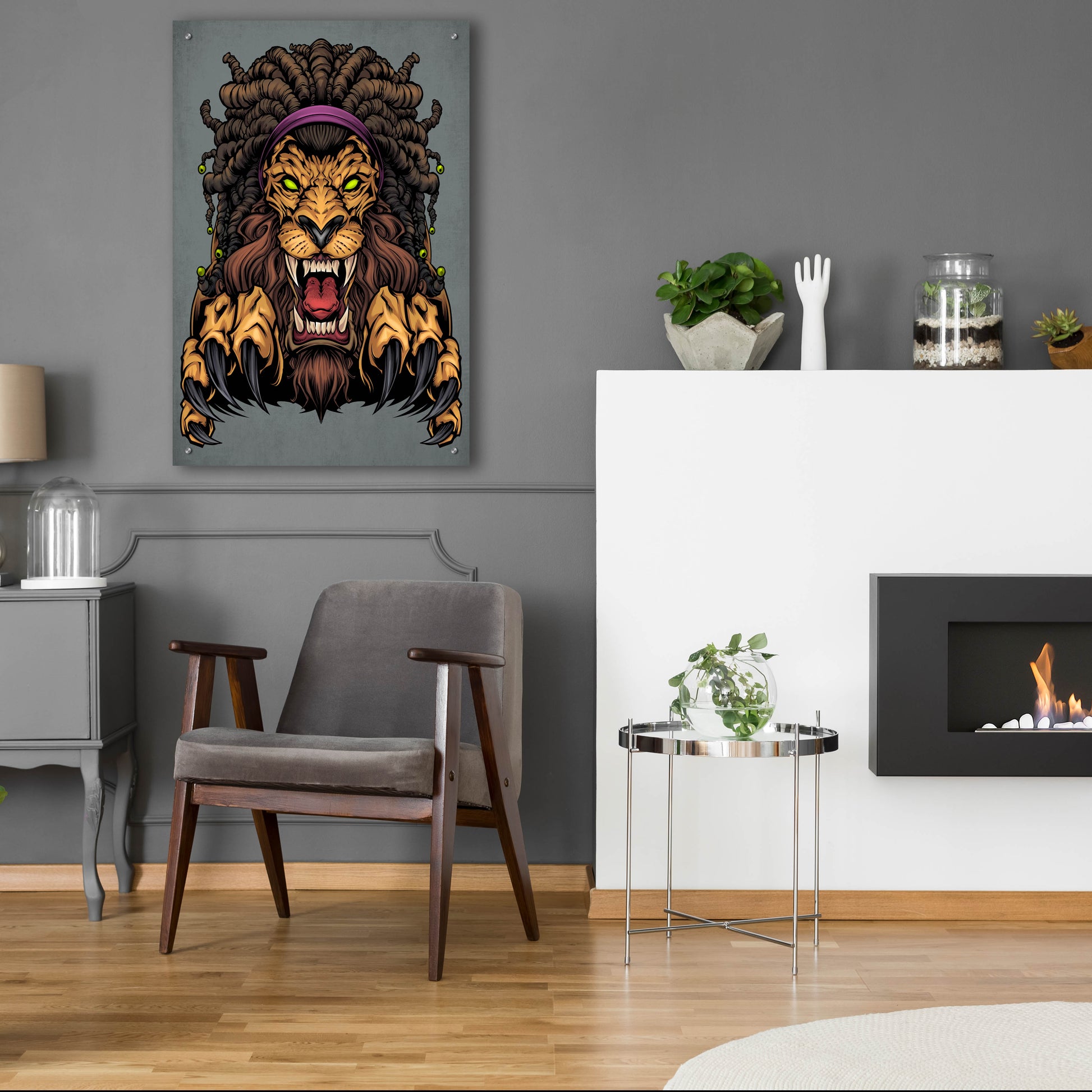 Epic Art 'Lion With Dreadlocks' by Flyland Designs, Acrylic Glass Wall Art,24x36