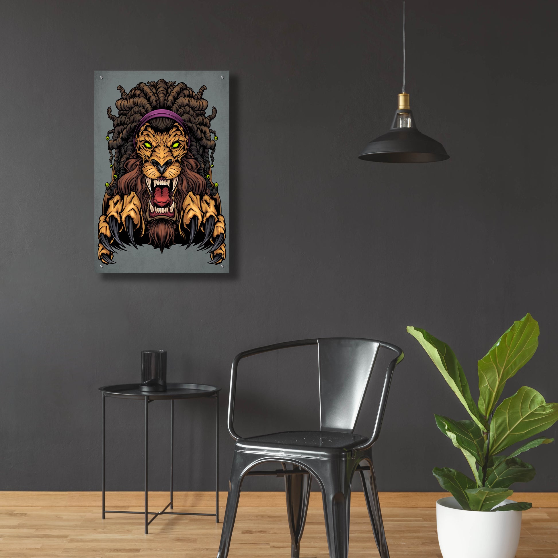 Epic Art 'Lion With Dreadlocks' by Flyland Designs, Acrylic Glass Wall Art,24x36