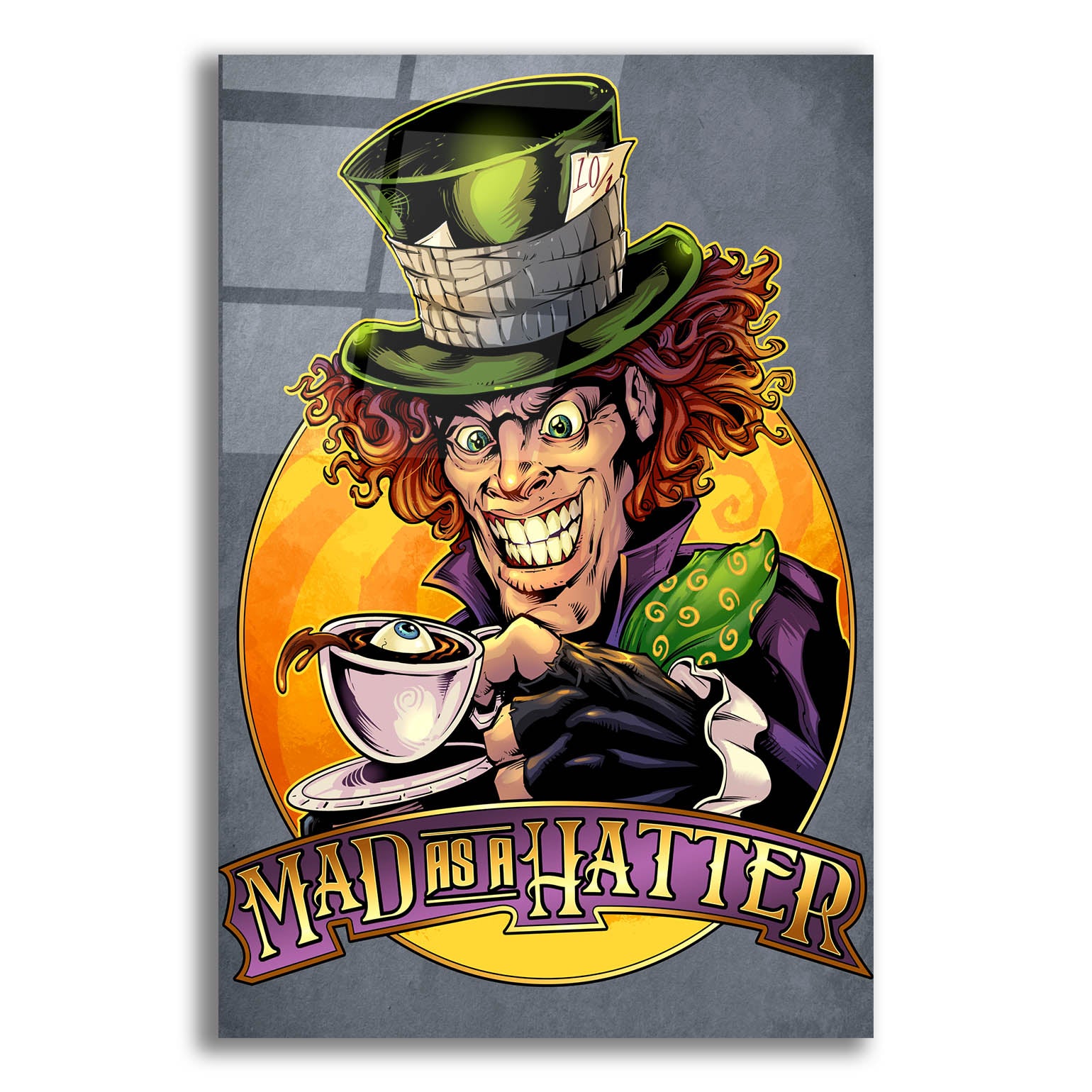 Epic Art 'Mad Hatter' by Flyland Designs, Acrylic Glass Wall Art,12x16