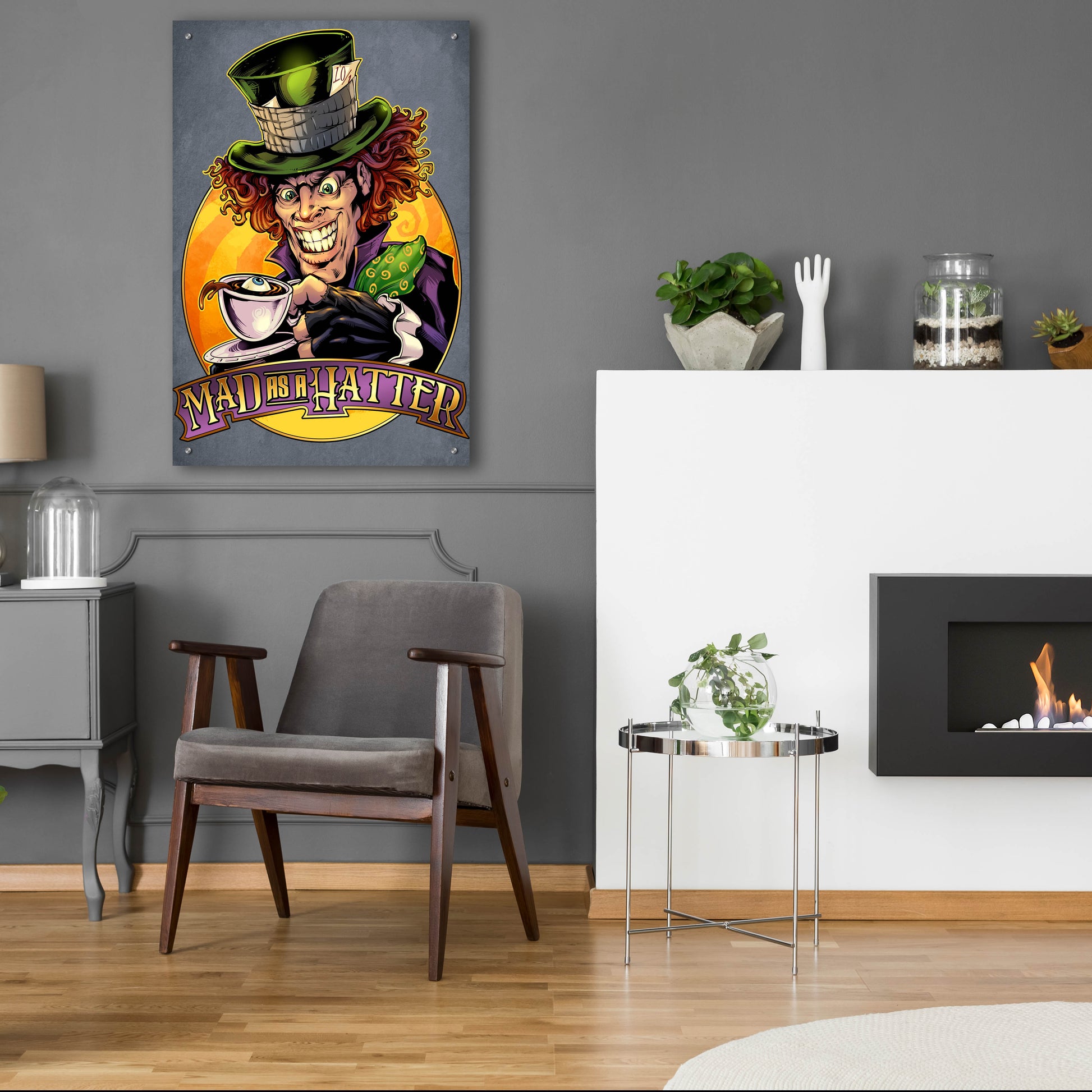 Epic Art 'Mad Hatter' by Flyland Designs, Acrylic Glass Wall Art,24x36