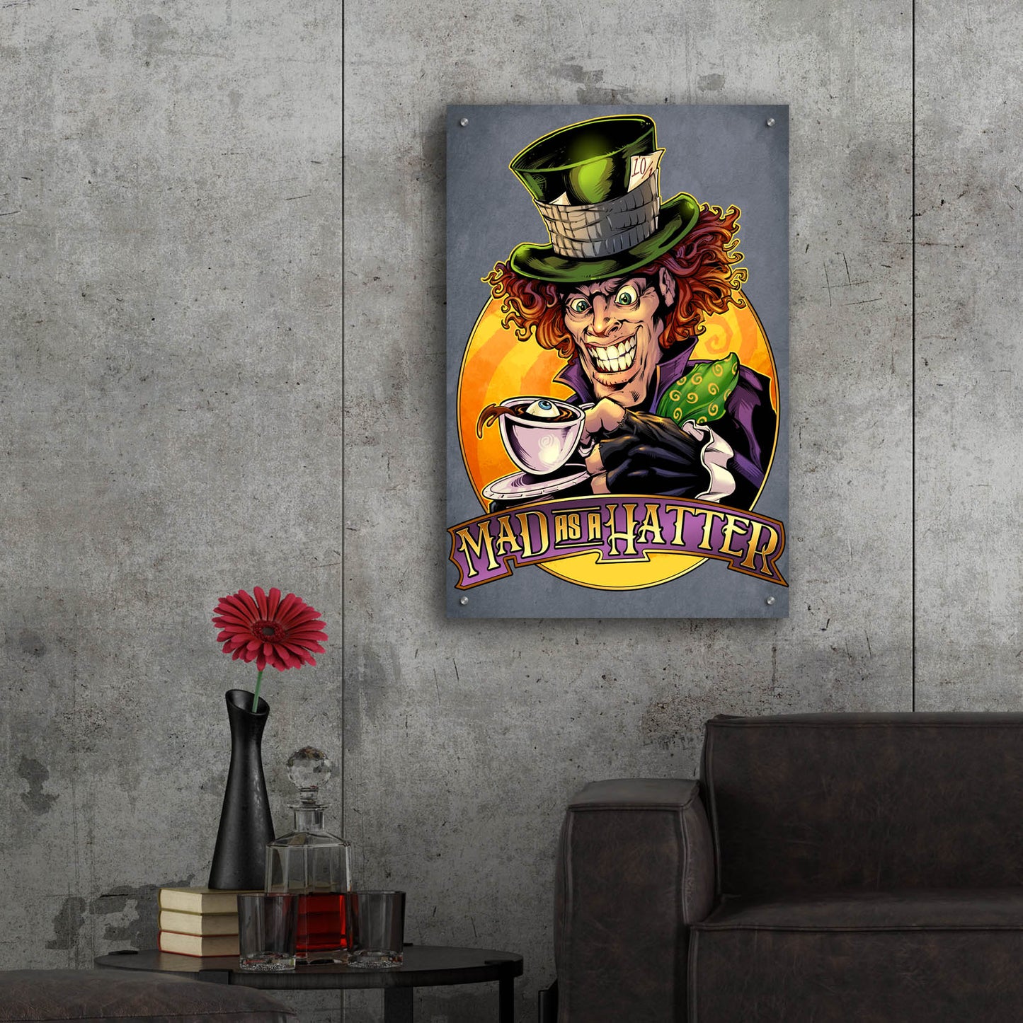 Epic Art 'Mad Hatter' by Flyland Designs, Acrylic Glass Wall Art,24x36