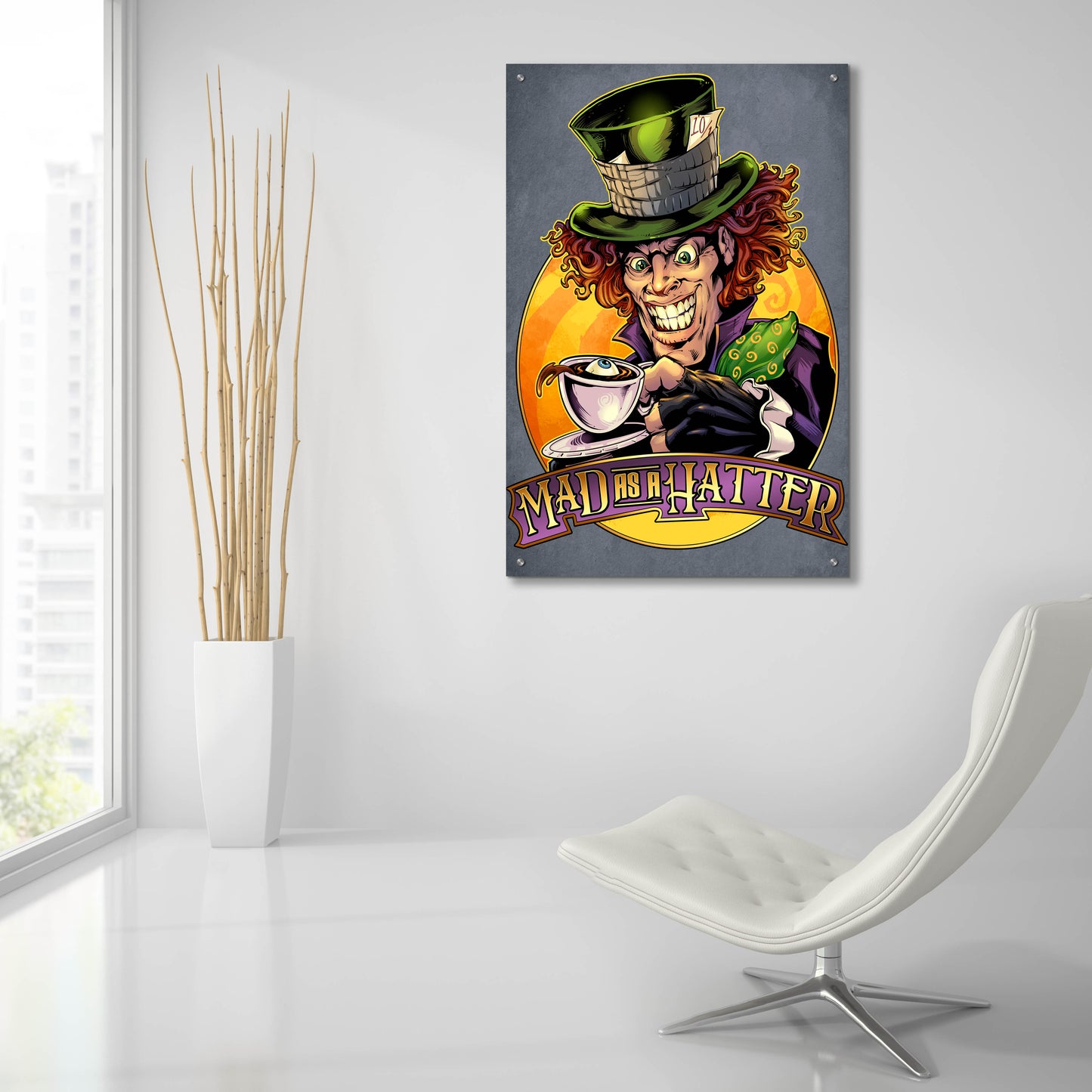 Epic Art 'Mad Hatter' by Flyland Designs, Acrylic Glass Wall Art,24x36