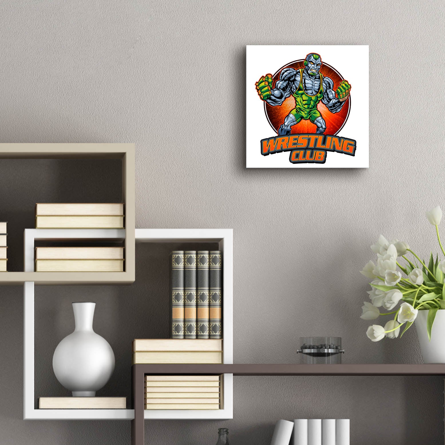 Epic Art 'Robot Mascot' by Flyland Designs, Acrylic Glass Wall Art,12x12