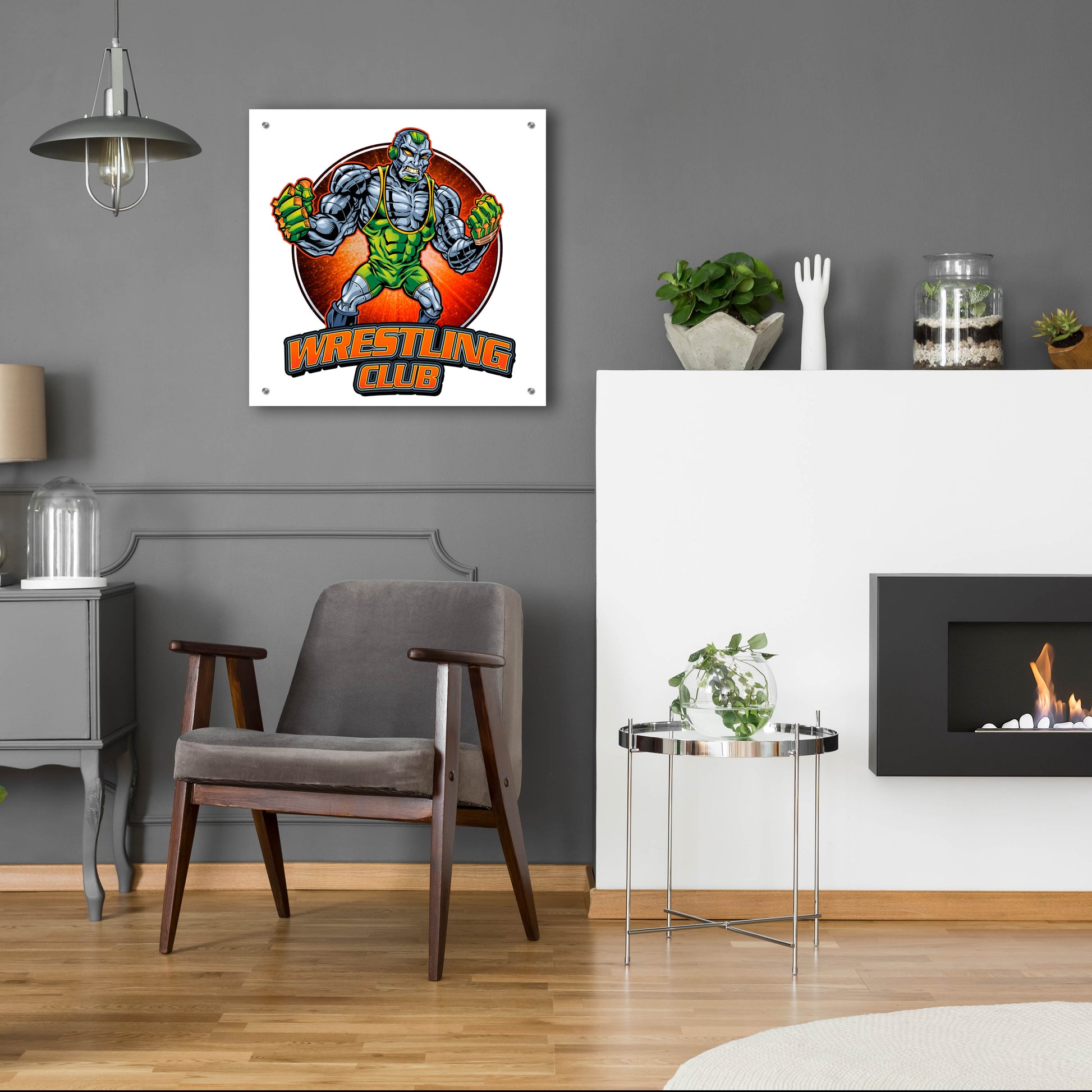 Epic Art 'Robot Mascot' by Flyland Designs, Acrylic Glass Wall Art,24x24