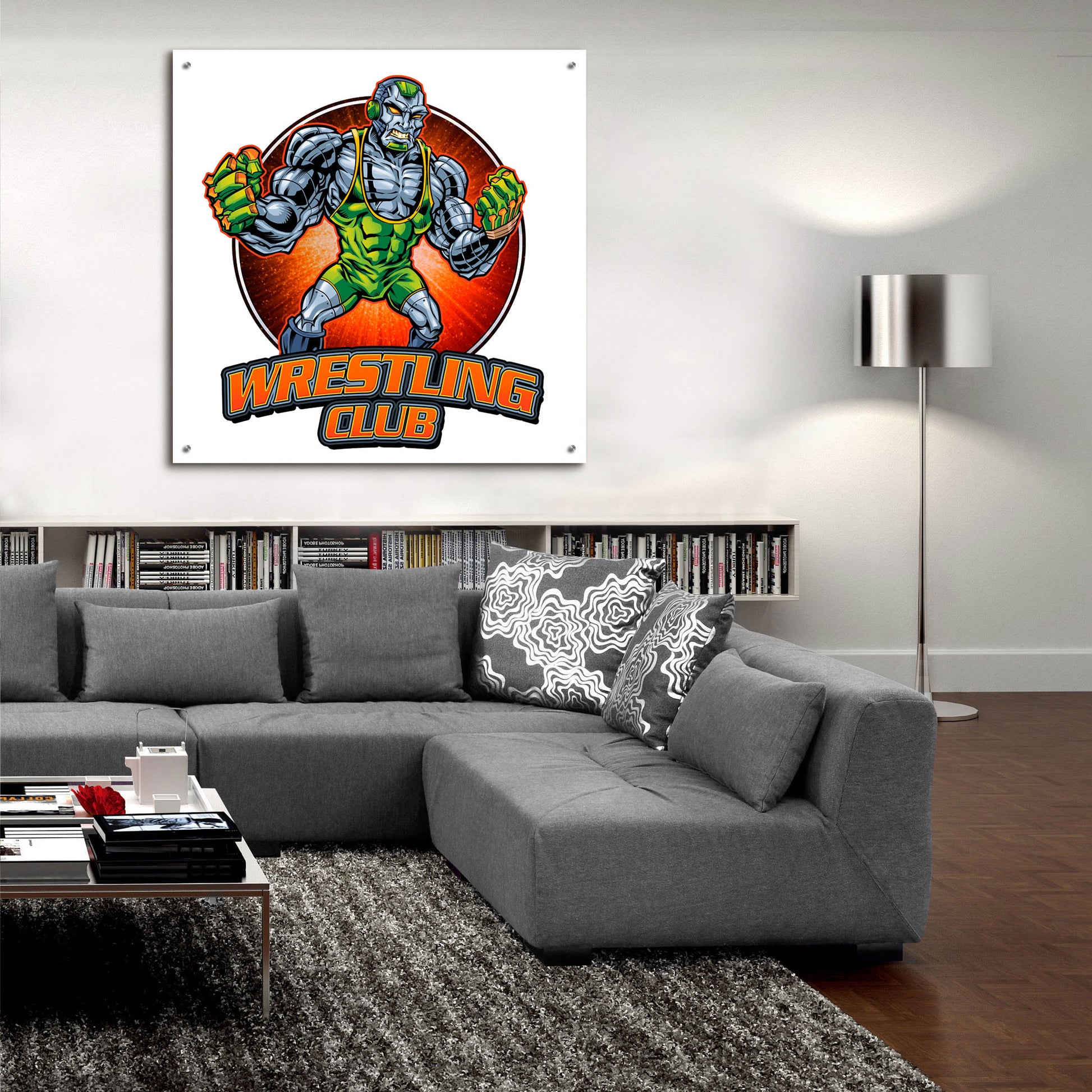 Epic Art 'Robot Mascot' by Flyland Designs, Acrylic Glass Wall Art,36x36