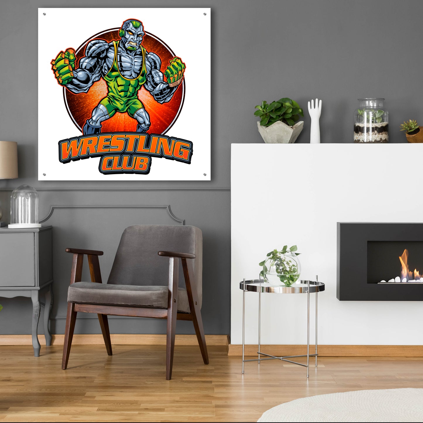 Epic Art 'Robot Mascot' by Flyland Designs, Acrylic Glass Wall Art,36x36