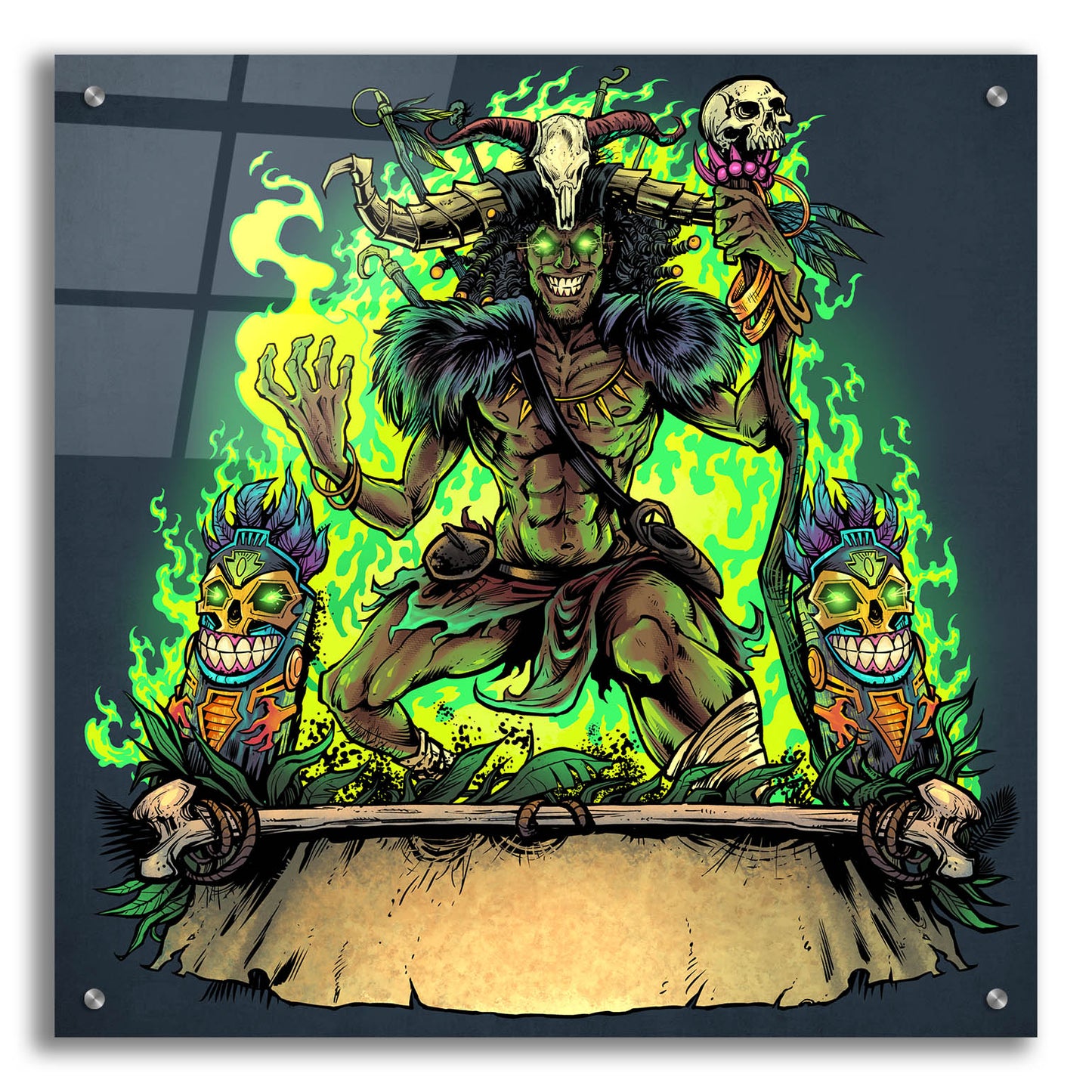 Epic Art 'Witch Doctor' by Flyland Designs, Acrylic Glass Wall Art,24x24