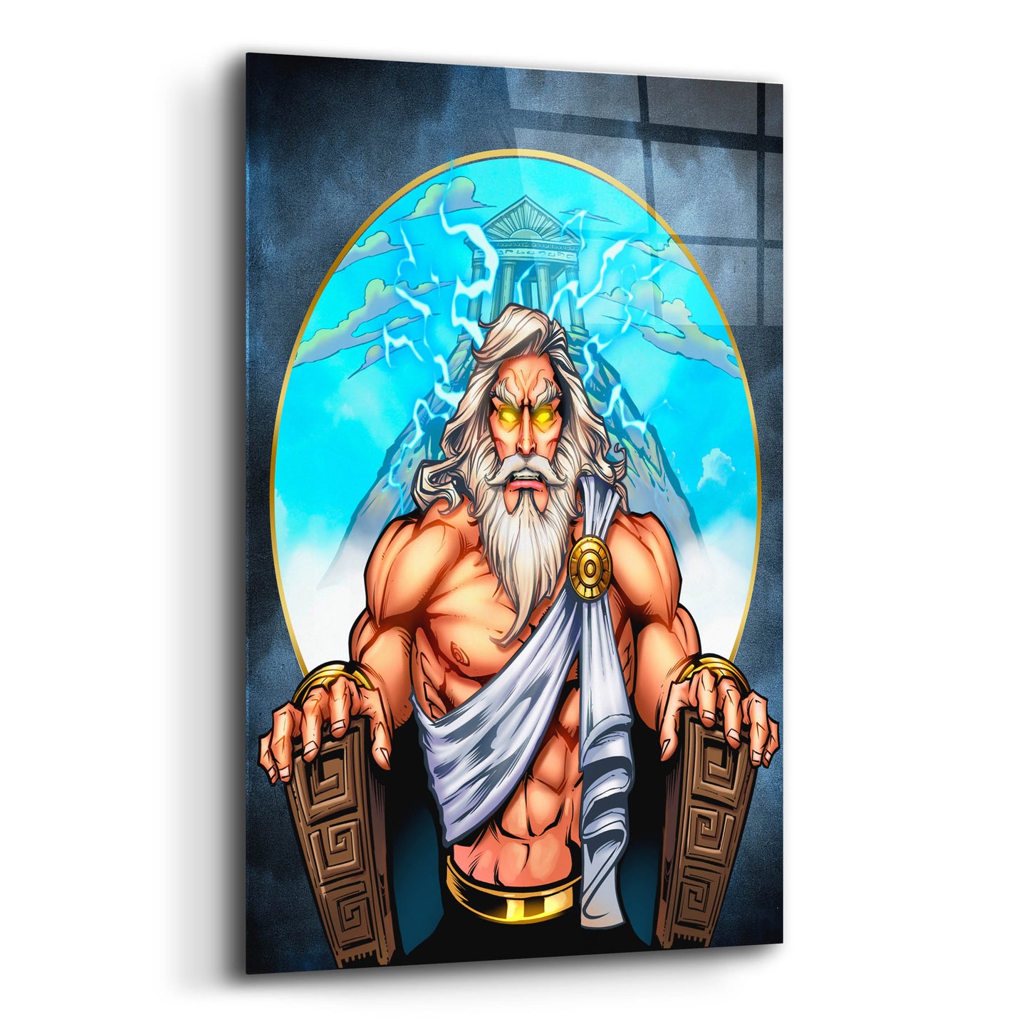 Epic Art 'Zeus On Throne' by Flyland Designs, Acrylic Glass Wall Art,12x16