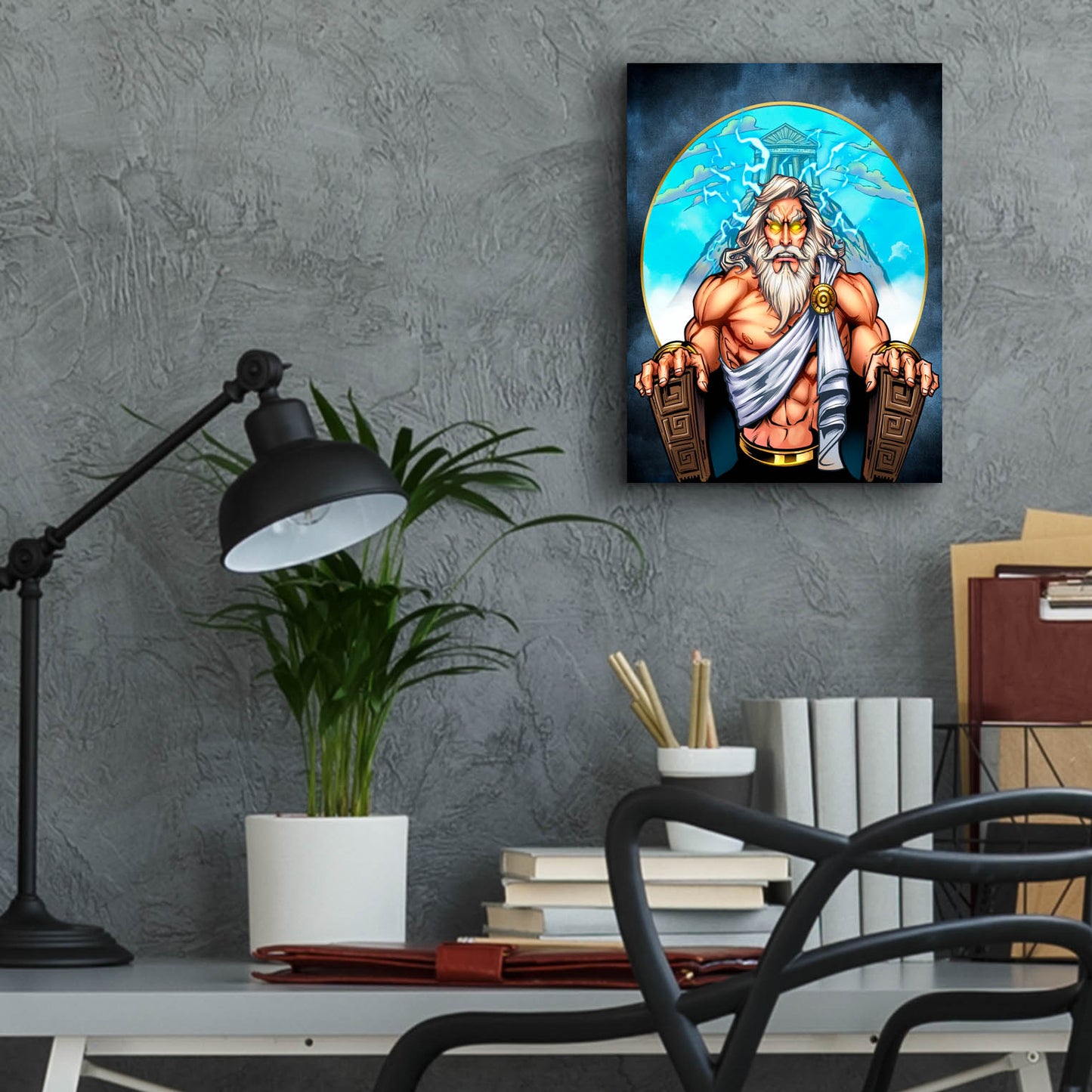 Epic Art 'Zeus On Throne' by Flyland Designs, Acrylic Glass Wall Art,12x16