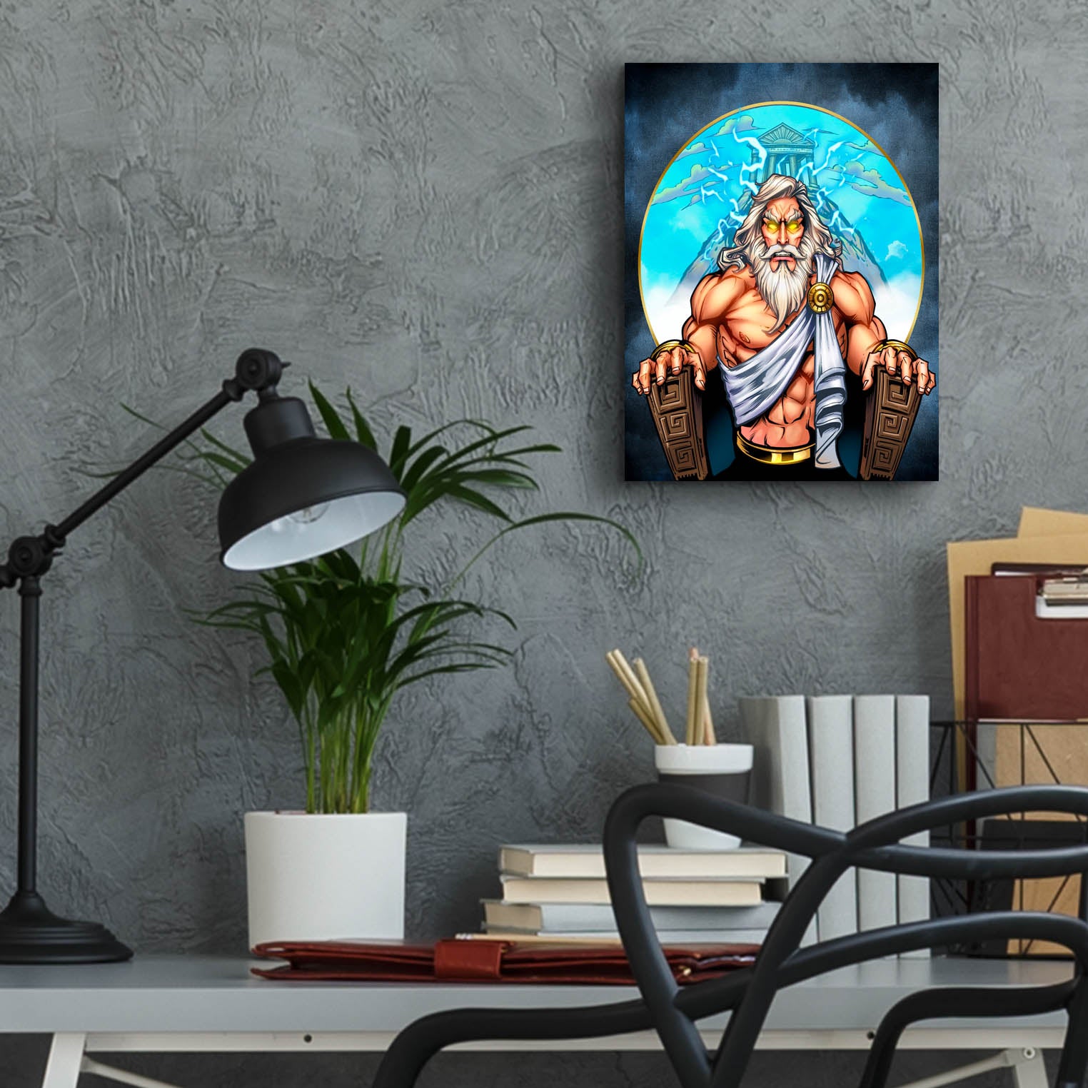 Epic Art 'Zeus On Throne' by Flyland Designs, Acrylic Glass Wall Art,12x16