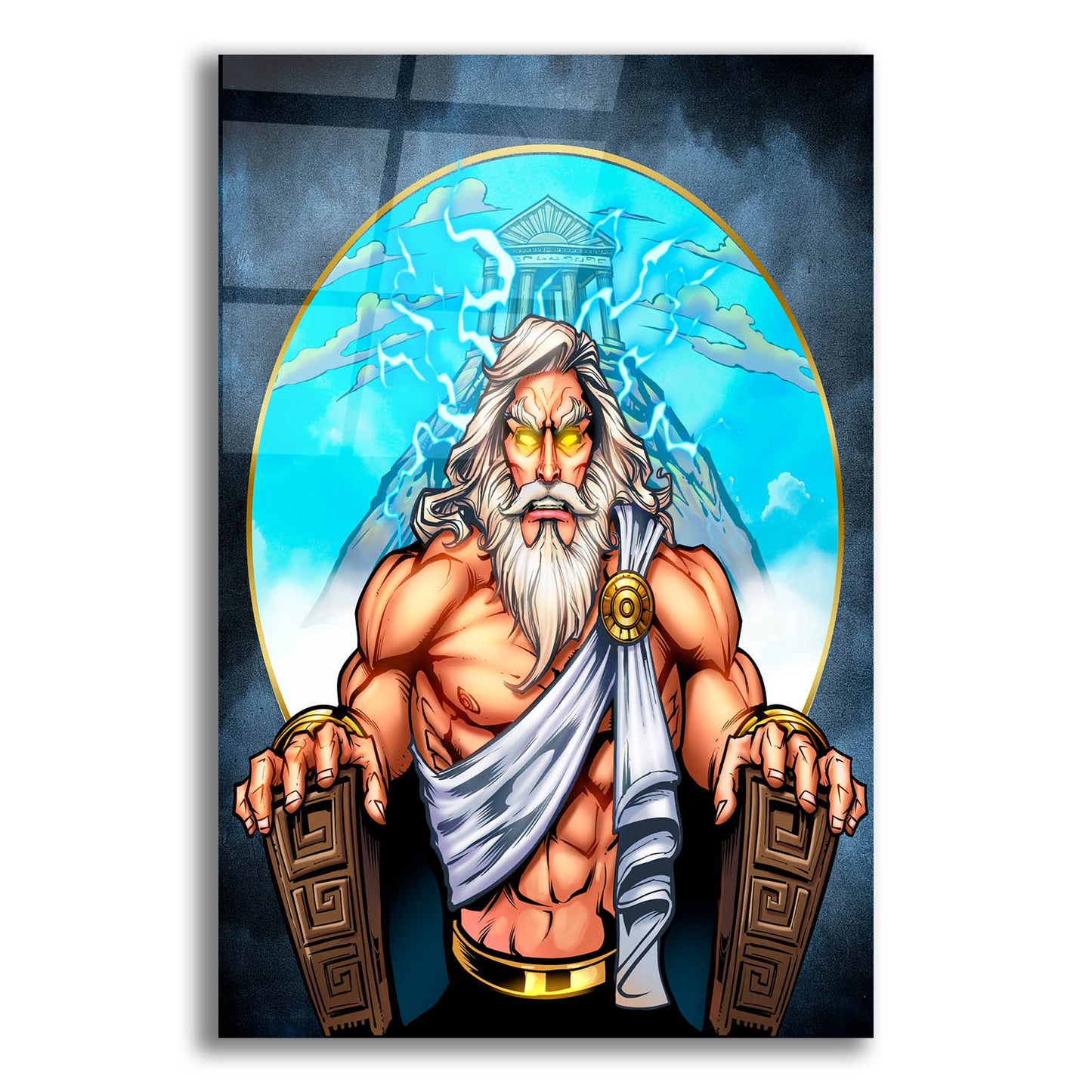 Epic Art 'Zeus On Throne' by Flyland Designs, Acrylic Glass Wall Art,12x16