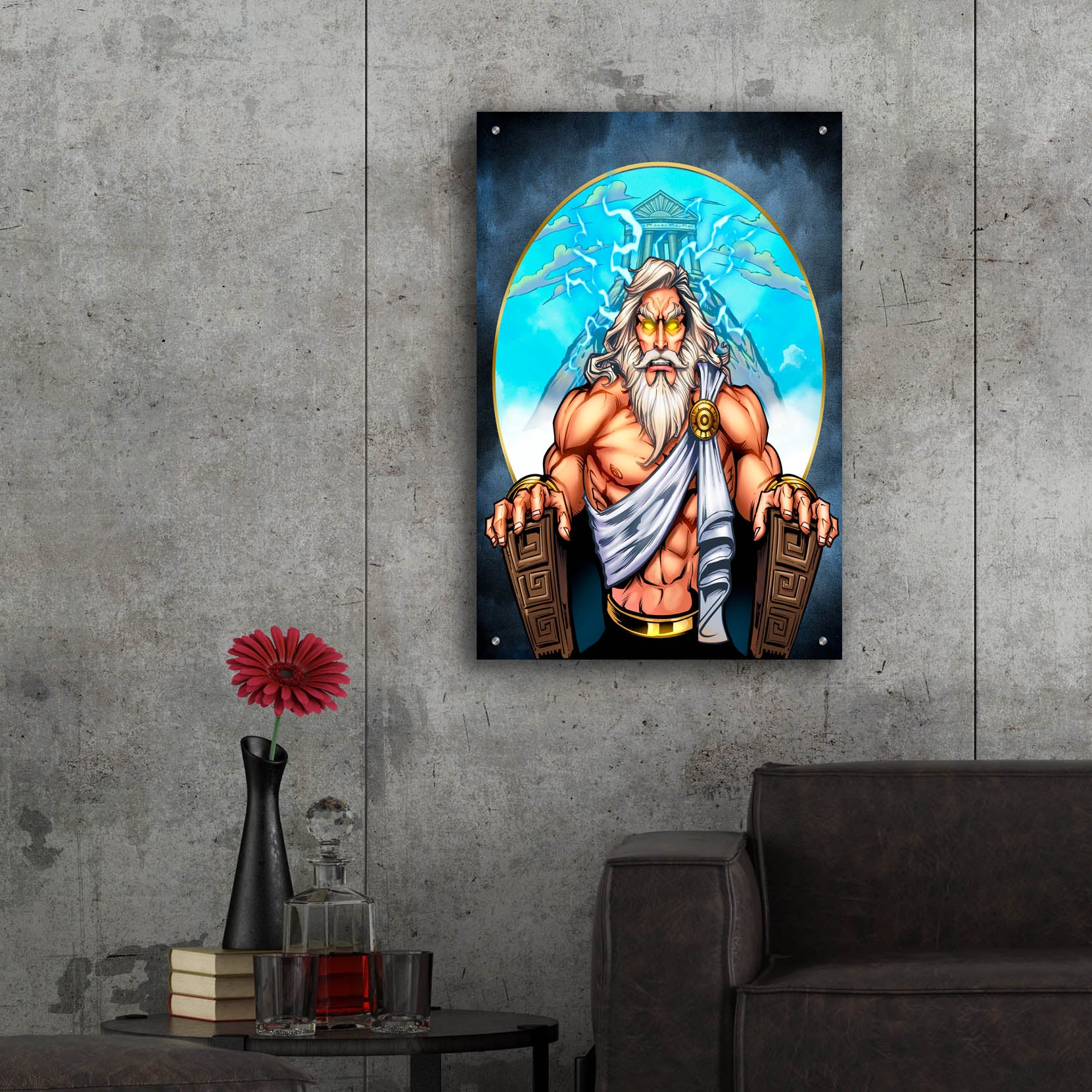 Epic Art 'Zeus On Throne' by Flyland Designs, Acrylic Glass Wall Art,24x36