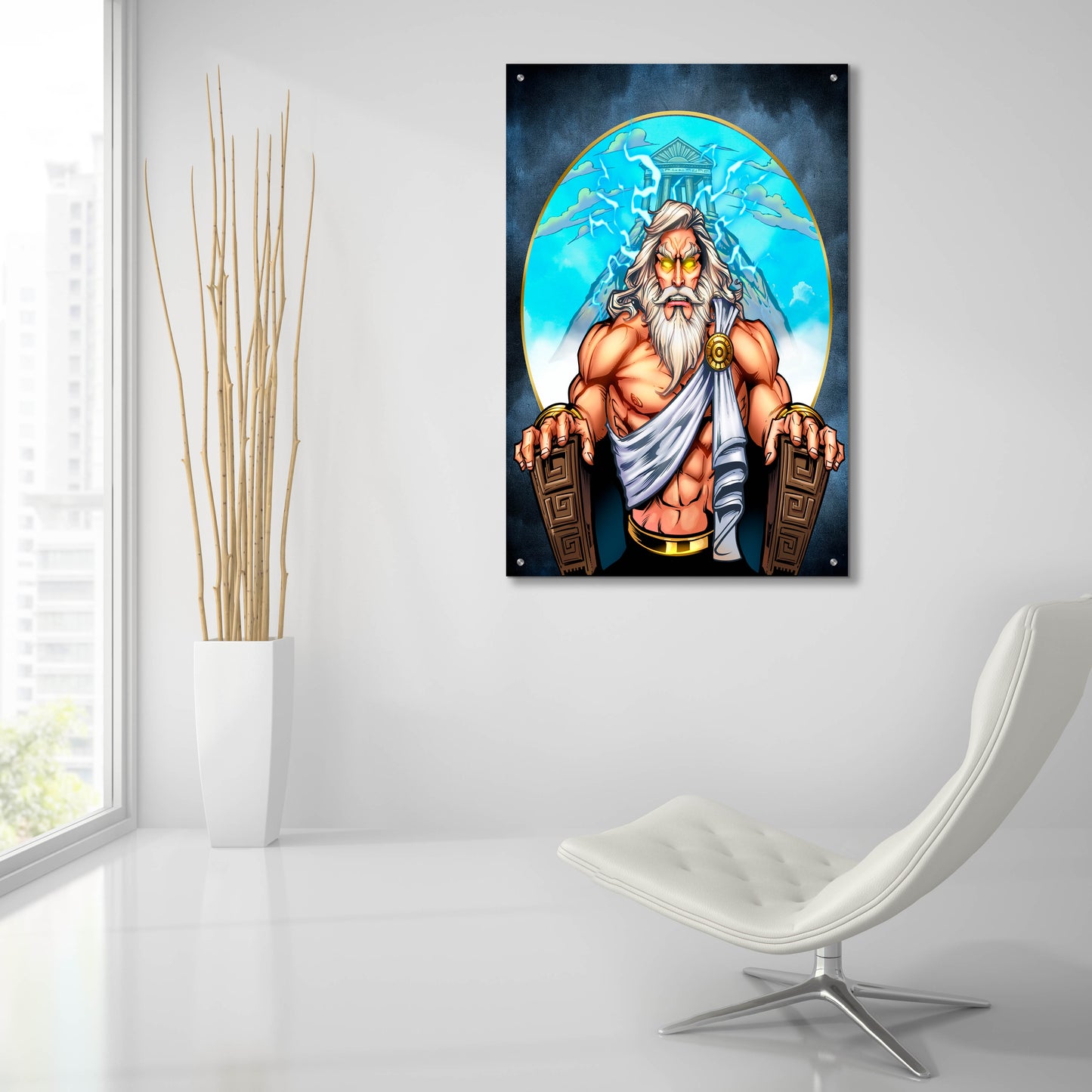 Epic Art 'Zeus On Throne' by Flyland Designs, Acrylic Glass Wall Art,24x36