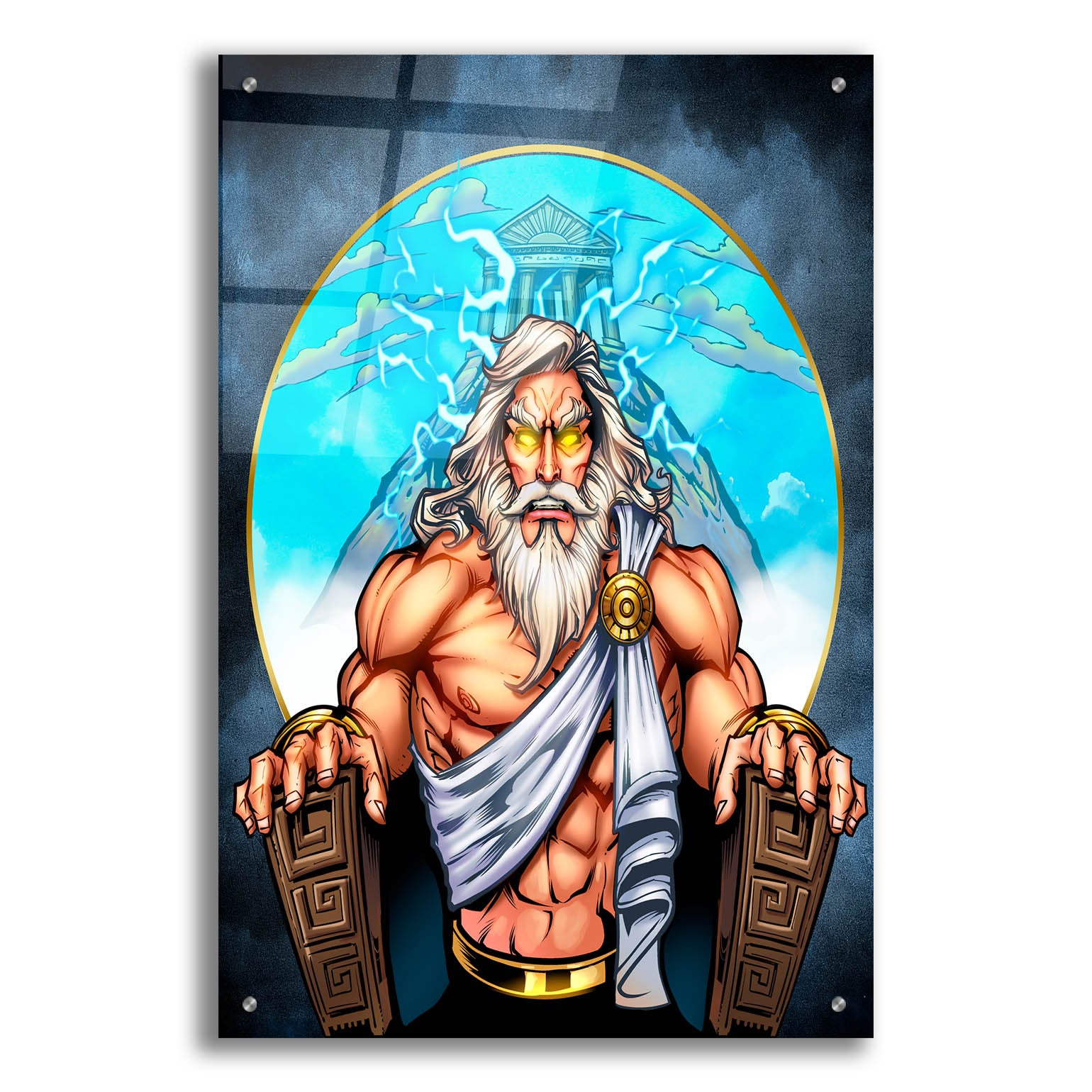 Epic Art 'Zeus On Throne' by Flyland Designs, Acrylic Glass Wall Art,24x36