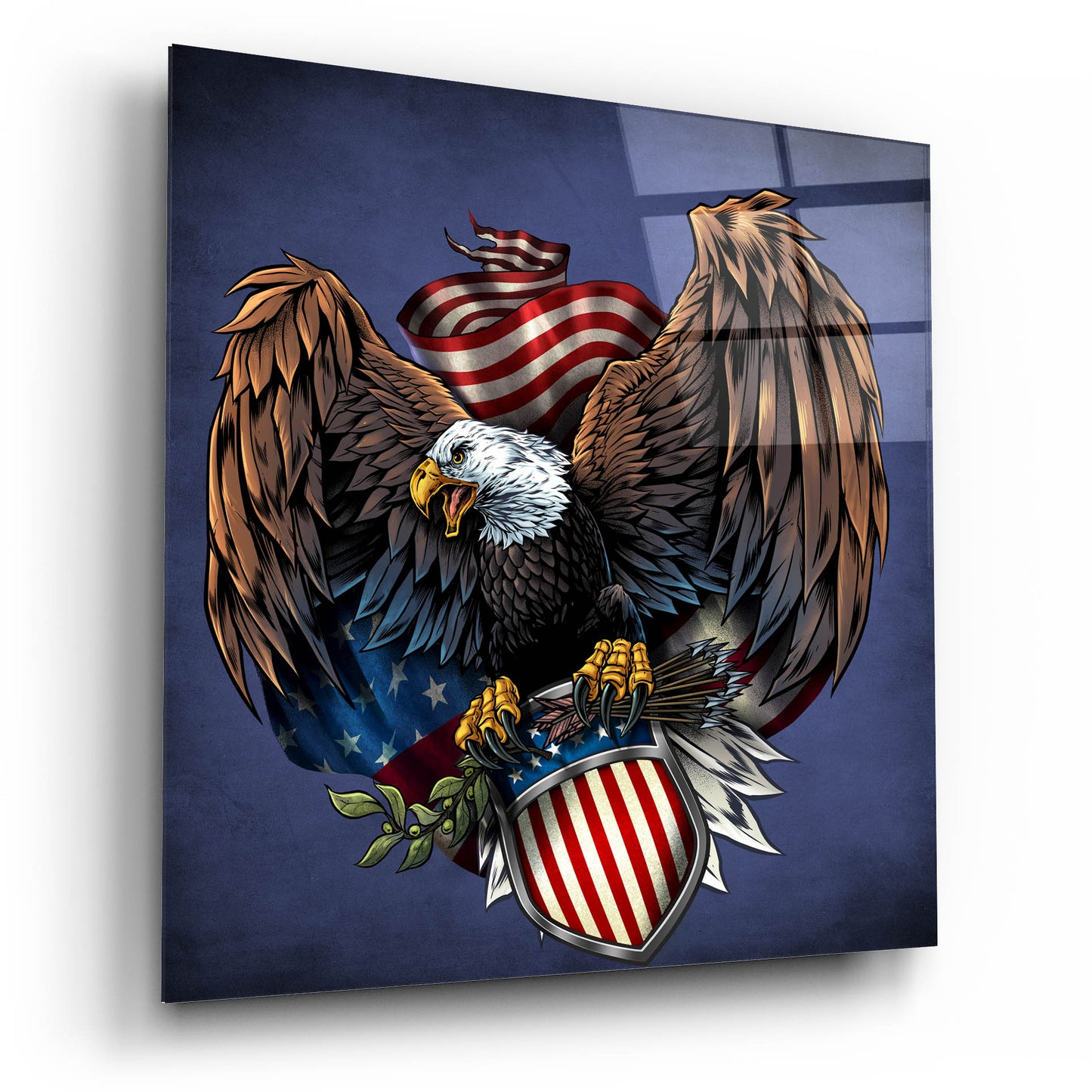 Epic Art 'Army Eagle Decal' by Flyland Designs, Acrylic Glass Wall Art,12x12