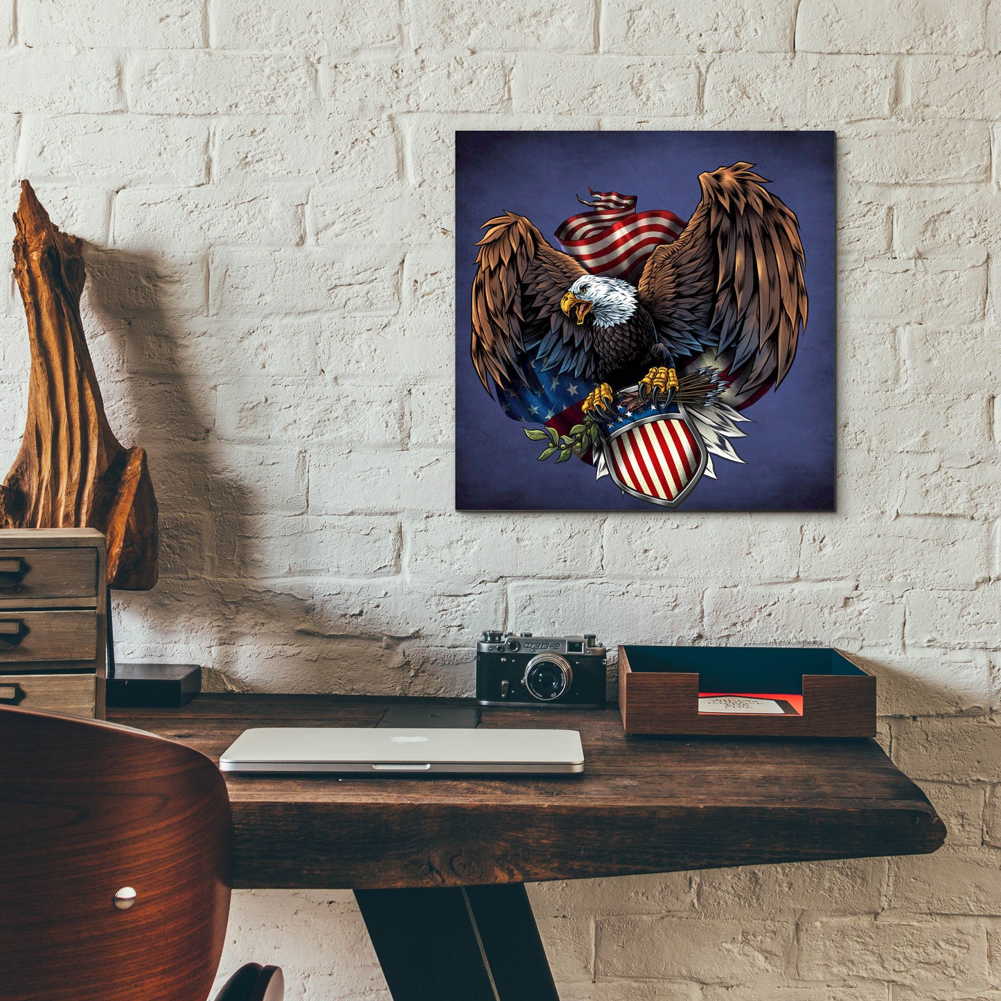 Epic Art 'Army Eagle Decal' by Flyland Designs, Acrylic Glass Wall Art,12x12