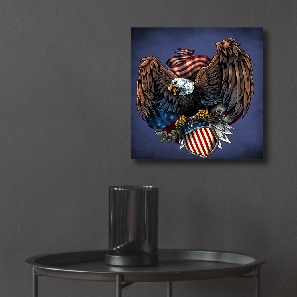 Epic Art 'Army Eagle Decal' by Flyland Designs, Acrylic Glass Wall Art,12x12