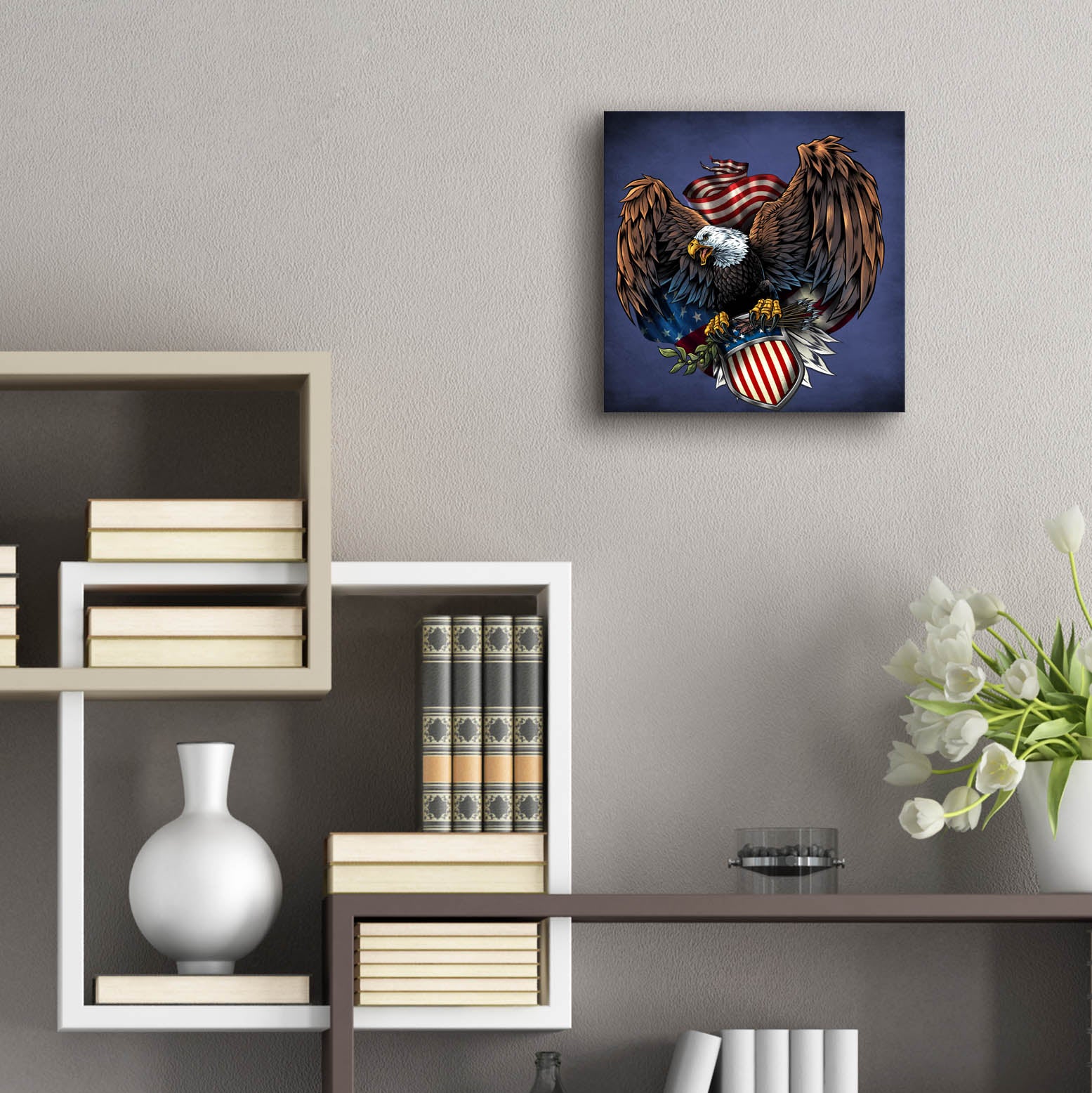 Epic Art 'Army Eagle Decal' by Flyland Designs, Acrylic Glass Wall Art,12x12