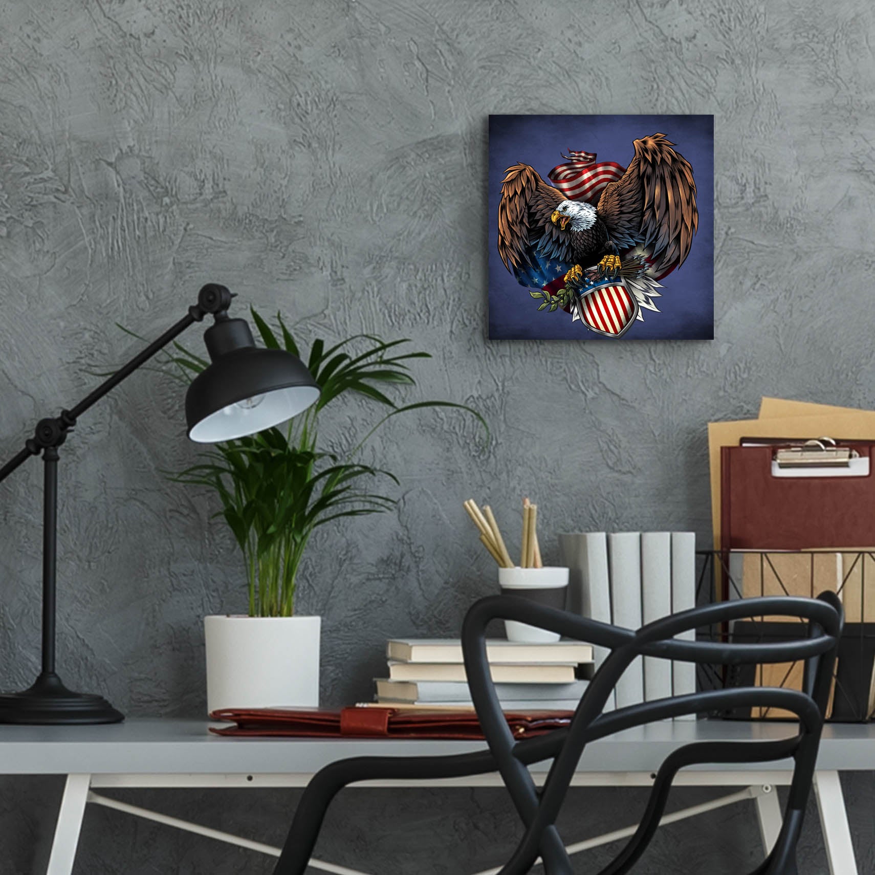 Epic Art 'Army Eagle Decal' by Flyland Designs, Acrylic Glass Wall Art,12x12