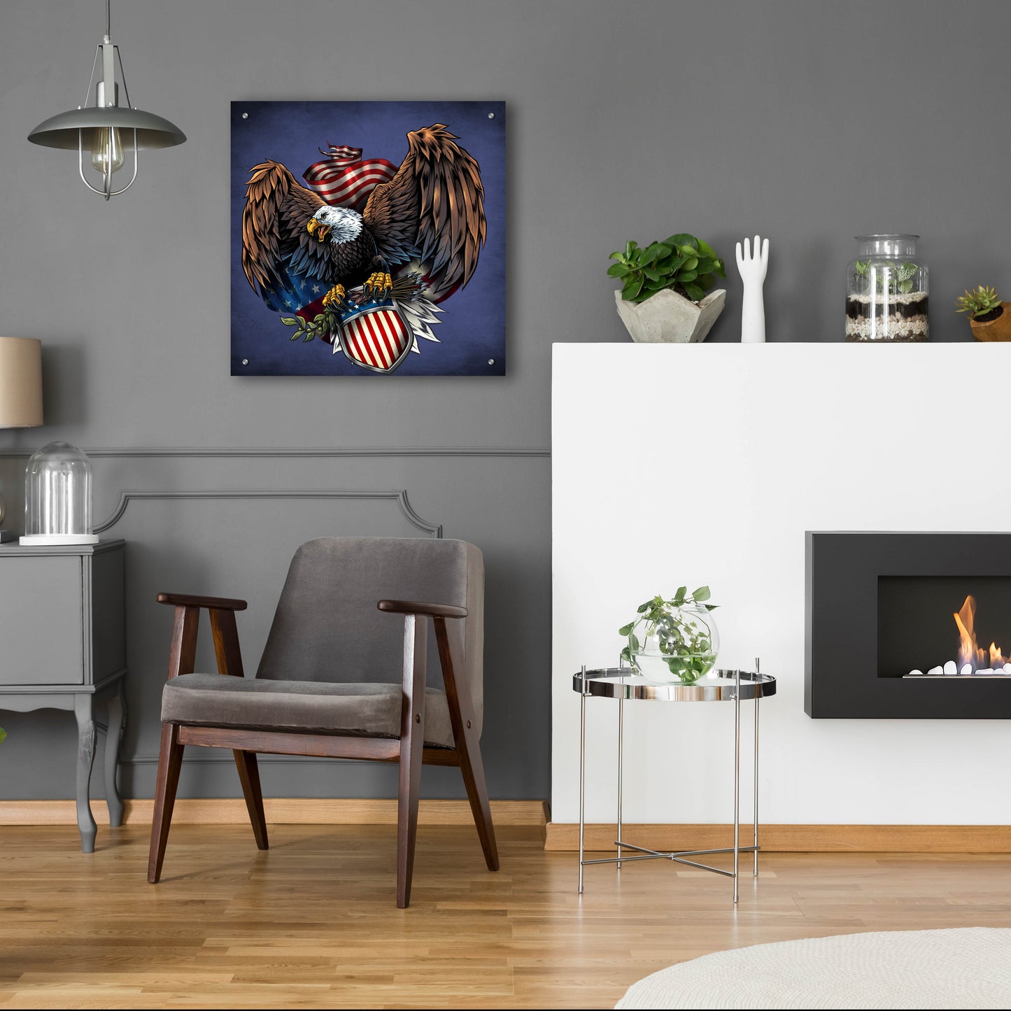 Epic Art 'Army Eagle Decal' by Flyland Designs, Acrylic Glass Wall Art,24x24