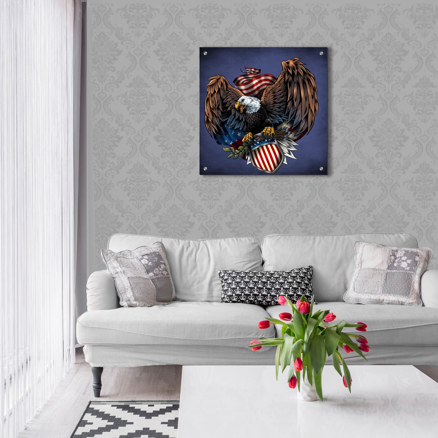 Epic Art 'Army Eagle Decal' by Flyland Designs, Acrylic Glass Wall Art,24x24