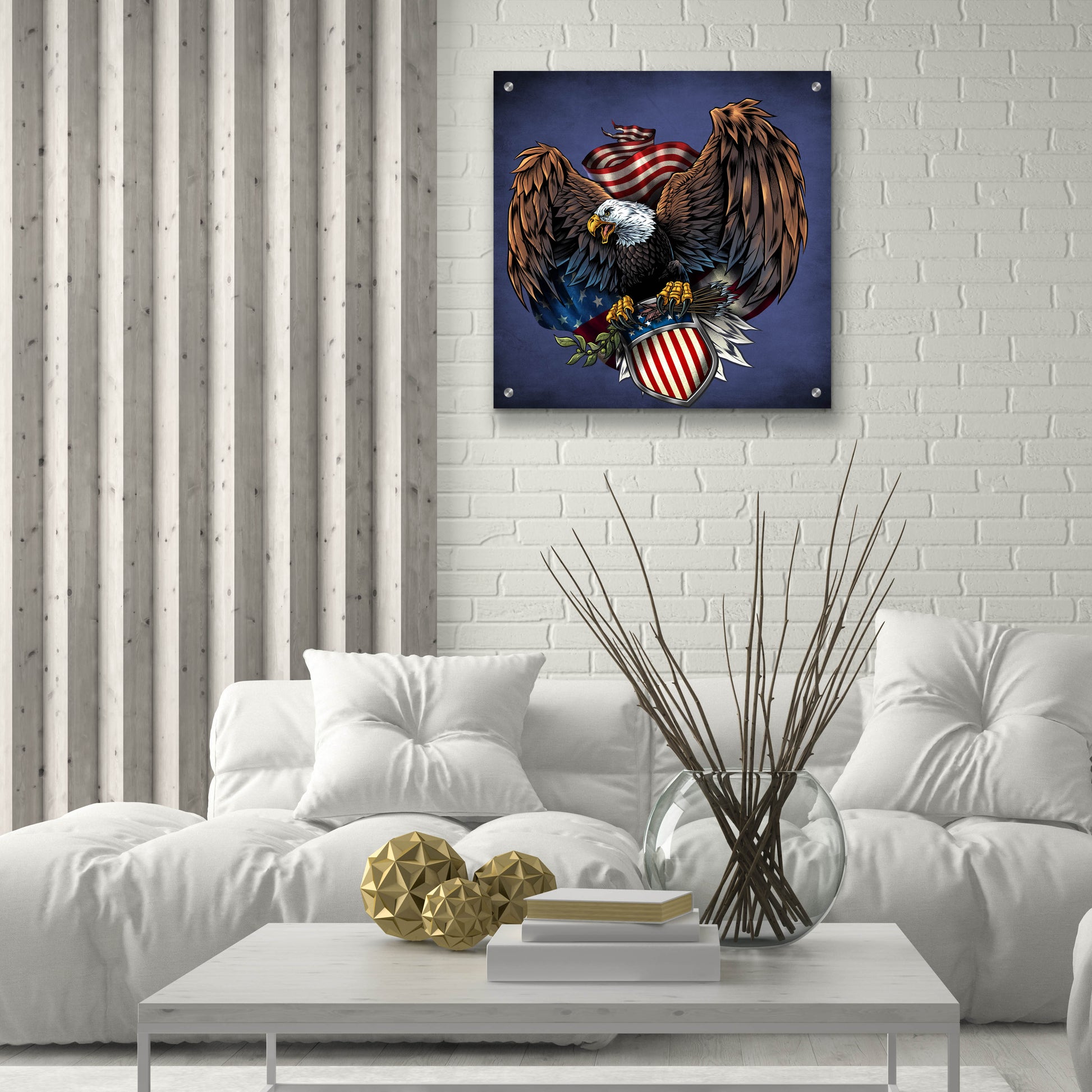 Epic Art 'Army Eagle Decal' by Flyland Designs, Acrylic Glass Wall Art,24x24