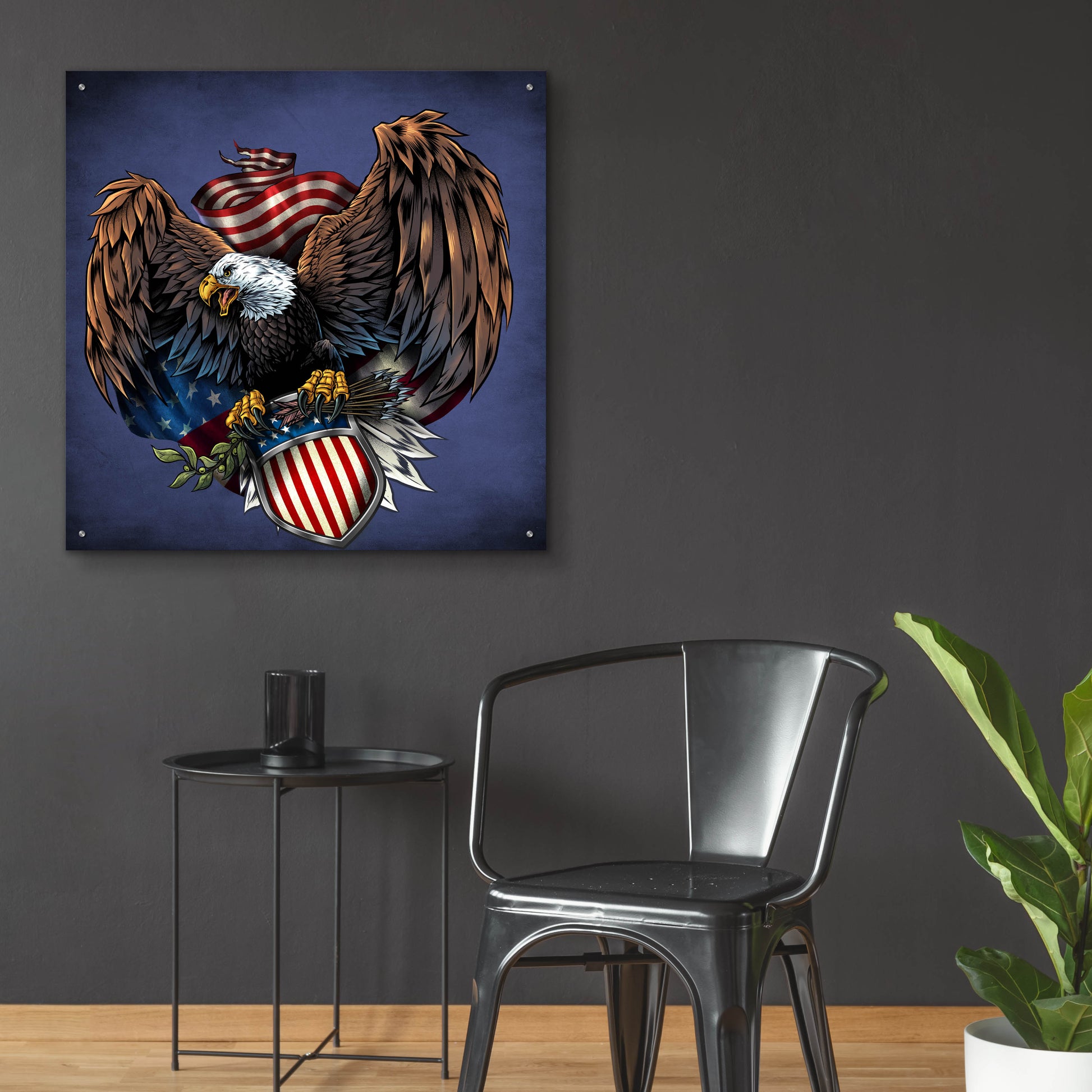 Epic Art 'Army Eagle Decal' by Flyland Designs, Acrylic Glass Wall Art,36x36