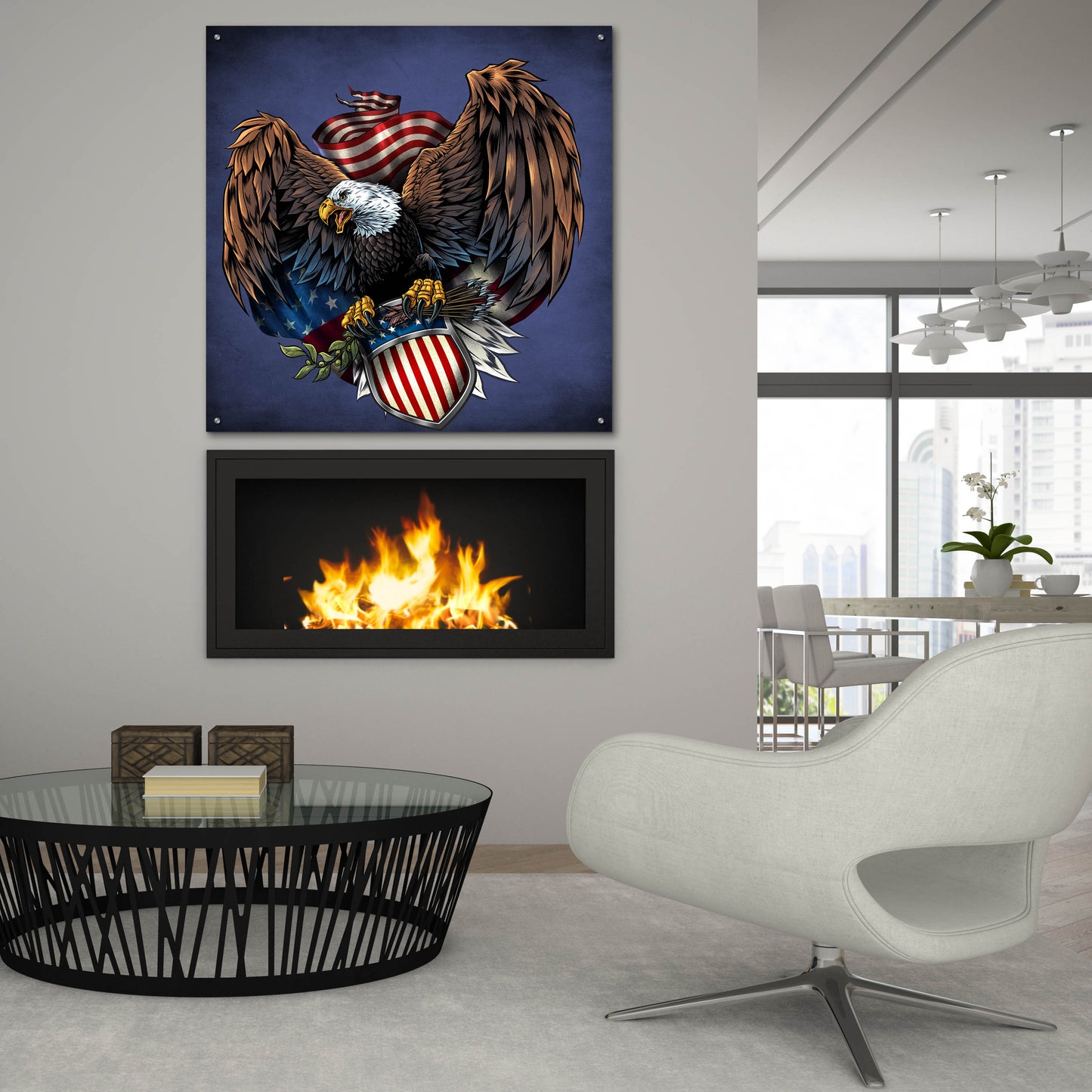 Epic Art 'Army Eagle Decal' by Flyland Designs, Acrylic Glass Wall Art,36x36