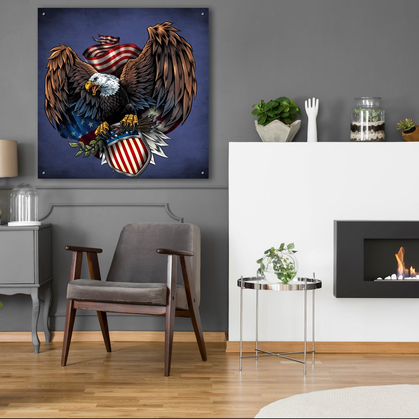 Epic Art 'Army Eagle Decal' by Flyland Designs, Acrylic Glass Wall Art,36x36