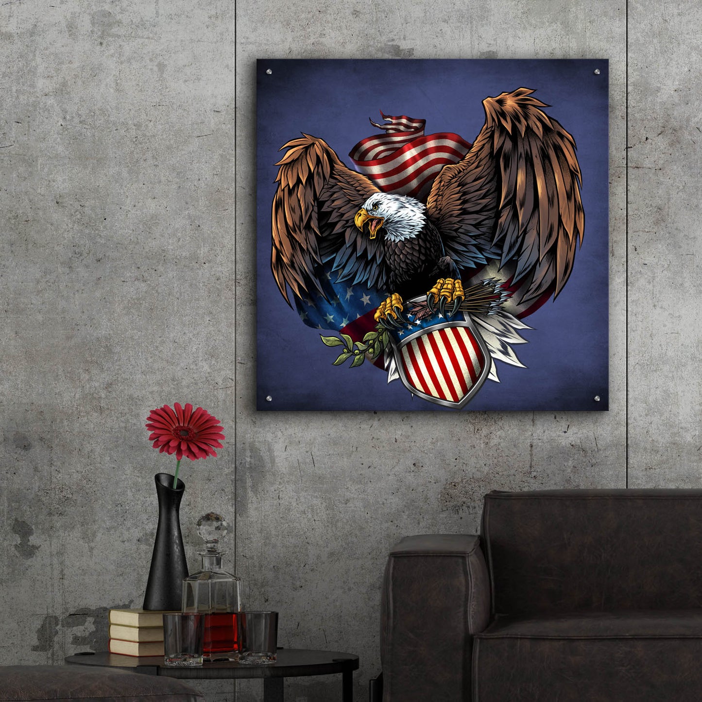 Epic Art 'Army Eagle Decal' by Flyland Designs, Acrylic Glass Wall Art,36x36