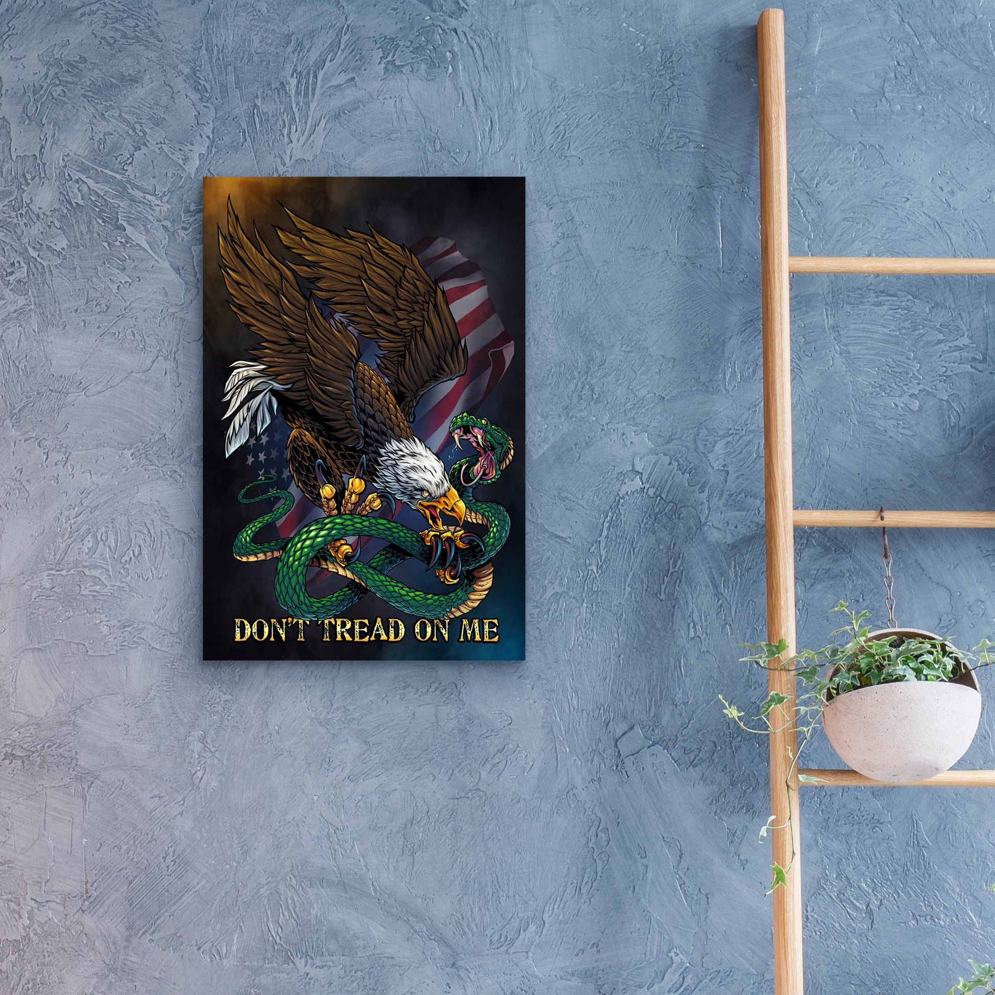 Epic Art 'Don't Tread On Me Eagle and Snake' by Flyland Designs, Acrylic Glass Wall Art,16x24