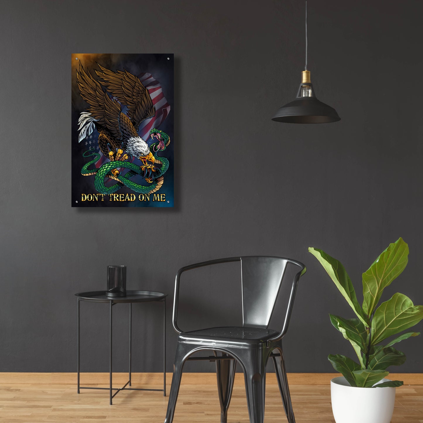 Epic Art 'Don't Tread On Me Eagle and Snake' by Flyland Designs, Acrylic Glass Wall Art,24x36