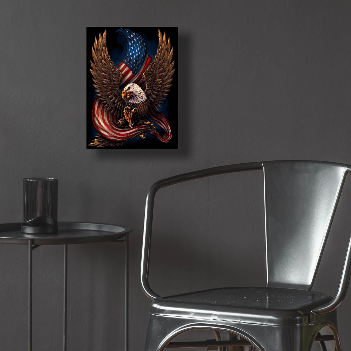 Epic Art 'Eagle and Flag' by Flyland Designs, Acrylic Glass Wall Art,12x16