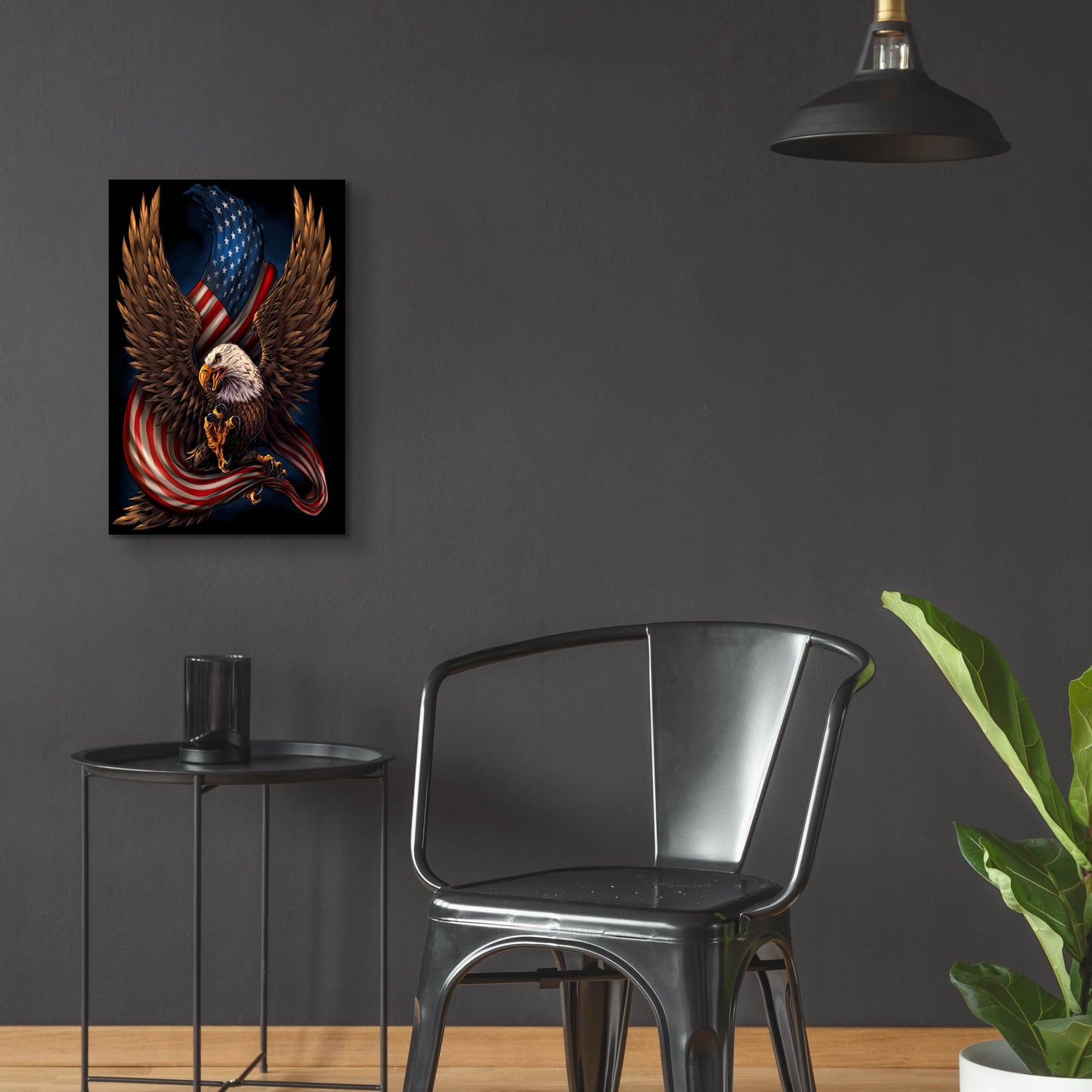 Epic Art 'Eagle and Flag' by Flyland Designs, Acrylic Glass Wall Art,16x24