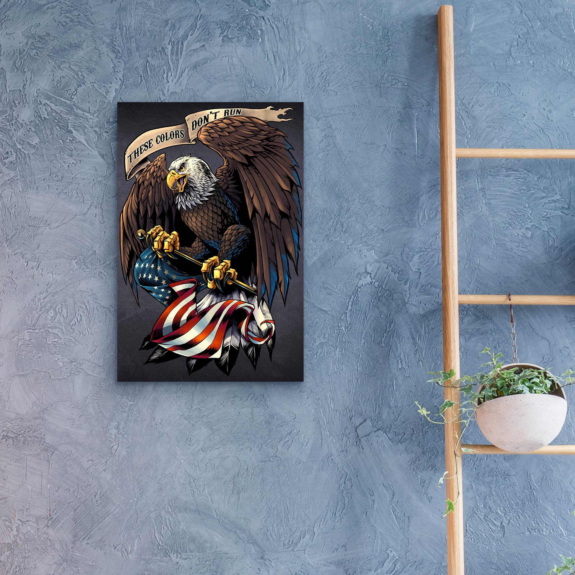 Epic Art 'Eagle Holding Flag' by Flyland Designs, Acrylic Glass Wall Art,16x24