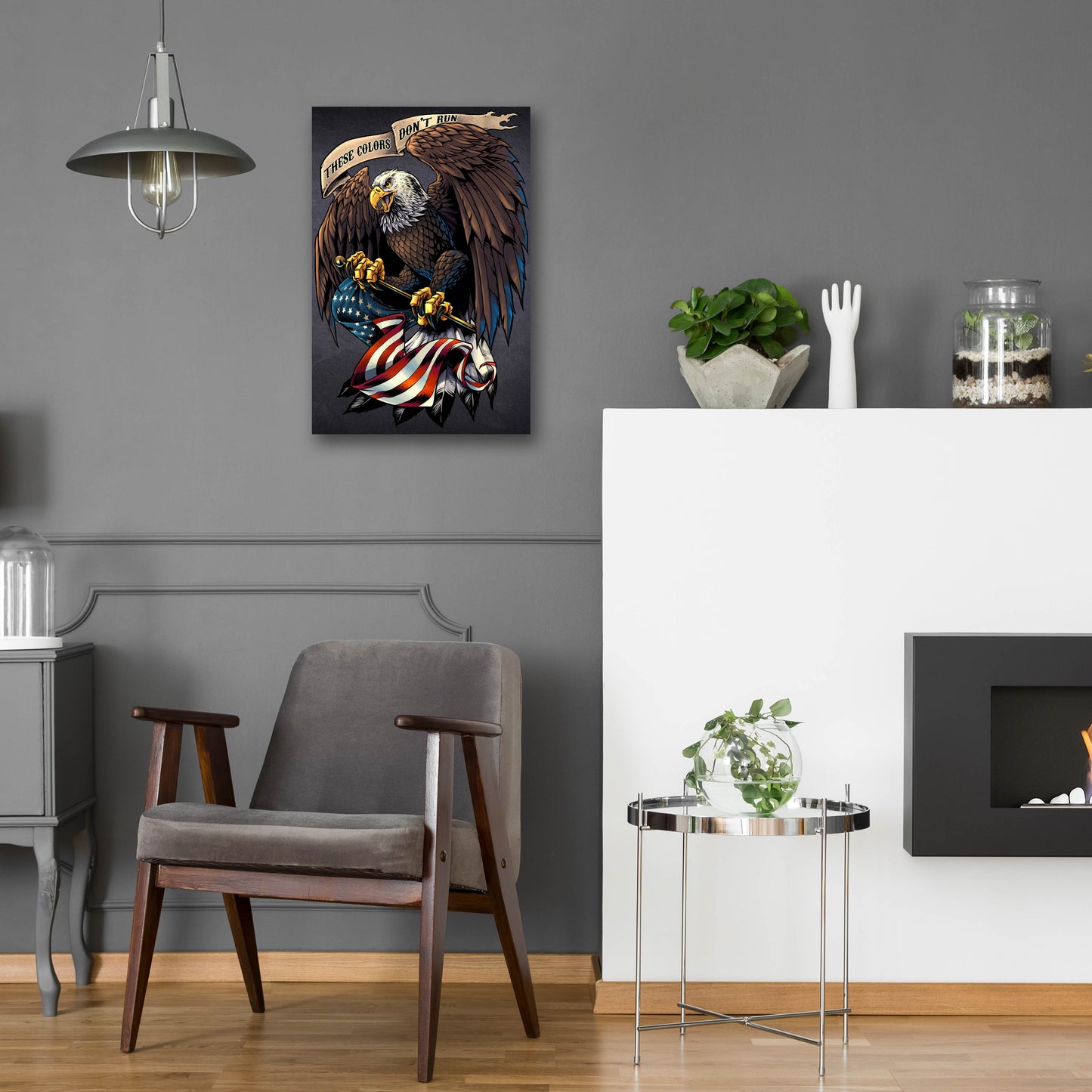 Epic Art 'Eagle Holding Flag' by Flyland Designs, Acrylic Glass Wall Art,16x24