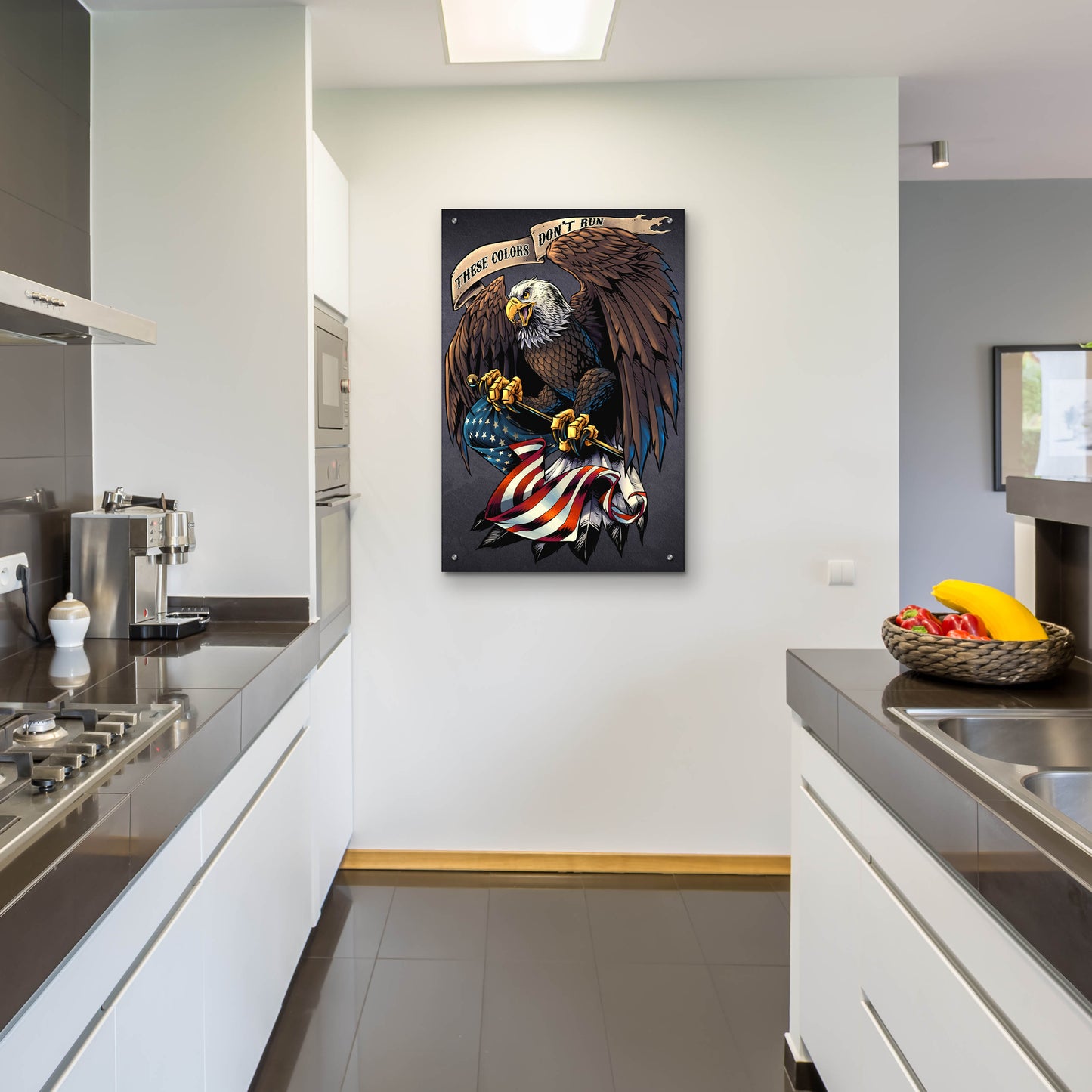 Epic Art 'Eagle Holding Flag' by Flyland Designs, Acrylic Glass Wall Art,24x36