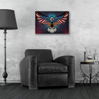 Epic Art 'Eagle With US Flag Wings Spread' by Flyland Designs, Acrylic Glass Wall Art,24x16