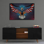 Epic Art 'Eagle With US Flag Wings Spread' by Flyland Designs, Acrylic Glass Wall Art,36x24