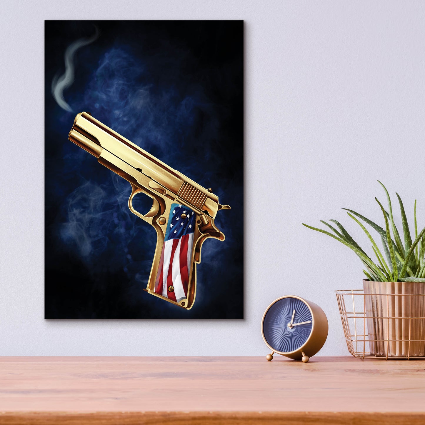 Epic Art 'Golden Gun' by Flyland Designs, Acrylic Glass Wall Art,12x16